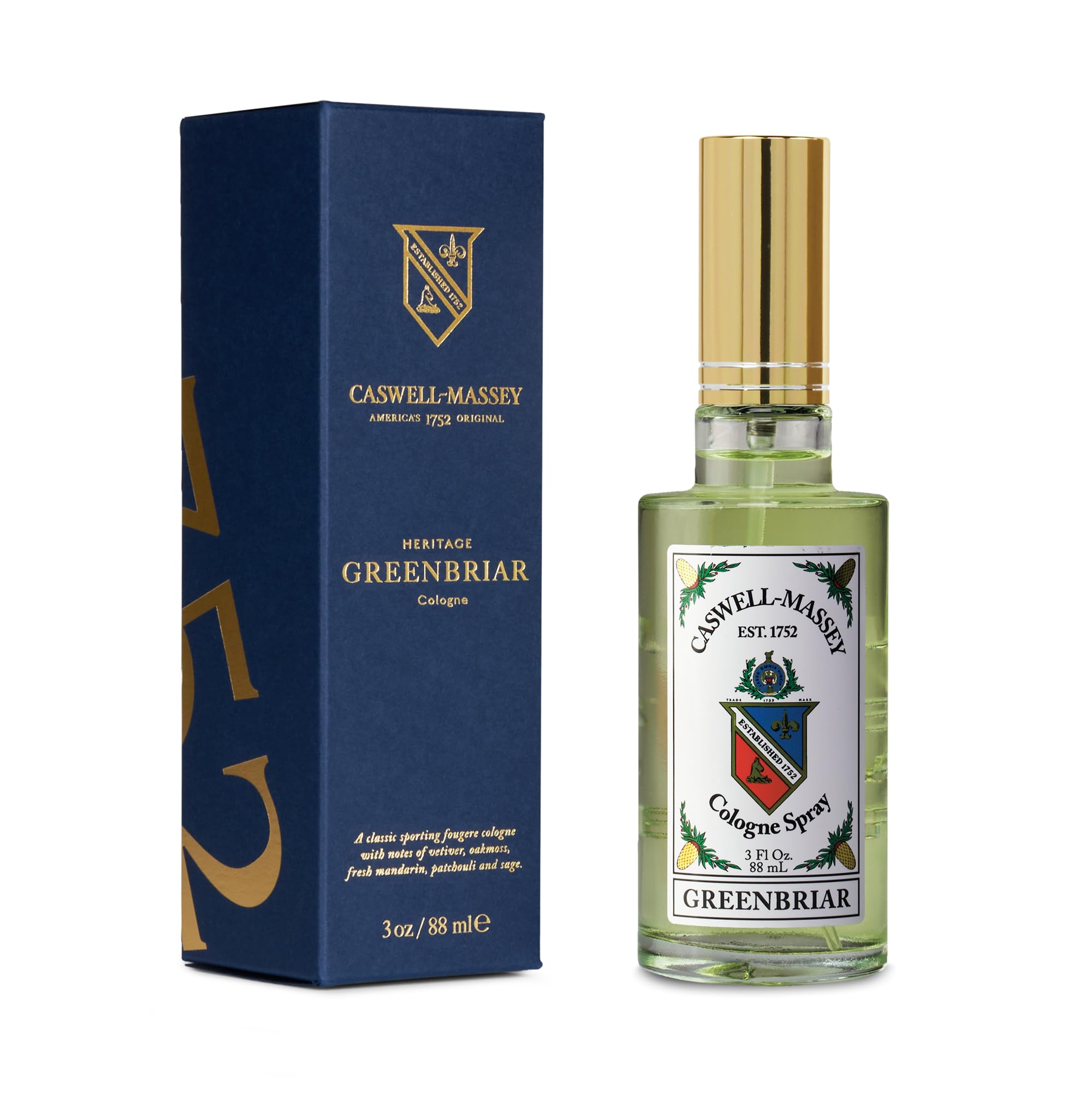Gorra Cologne Caswell-massey Greenbriar Gold Para Hombre, 90 Ml - Venta Internacional.