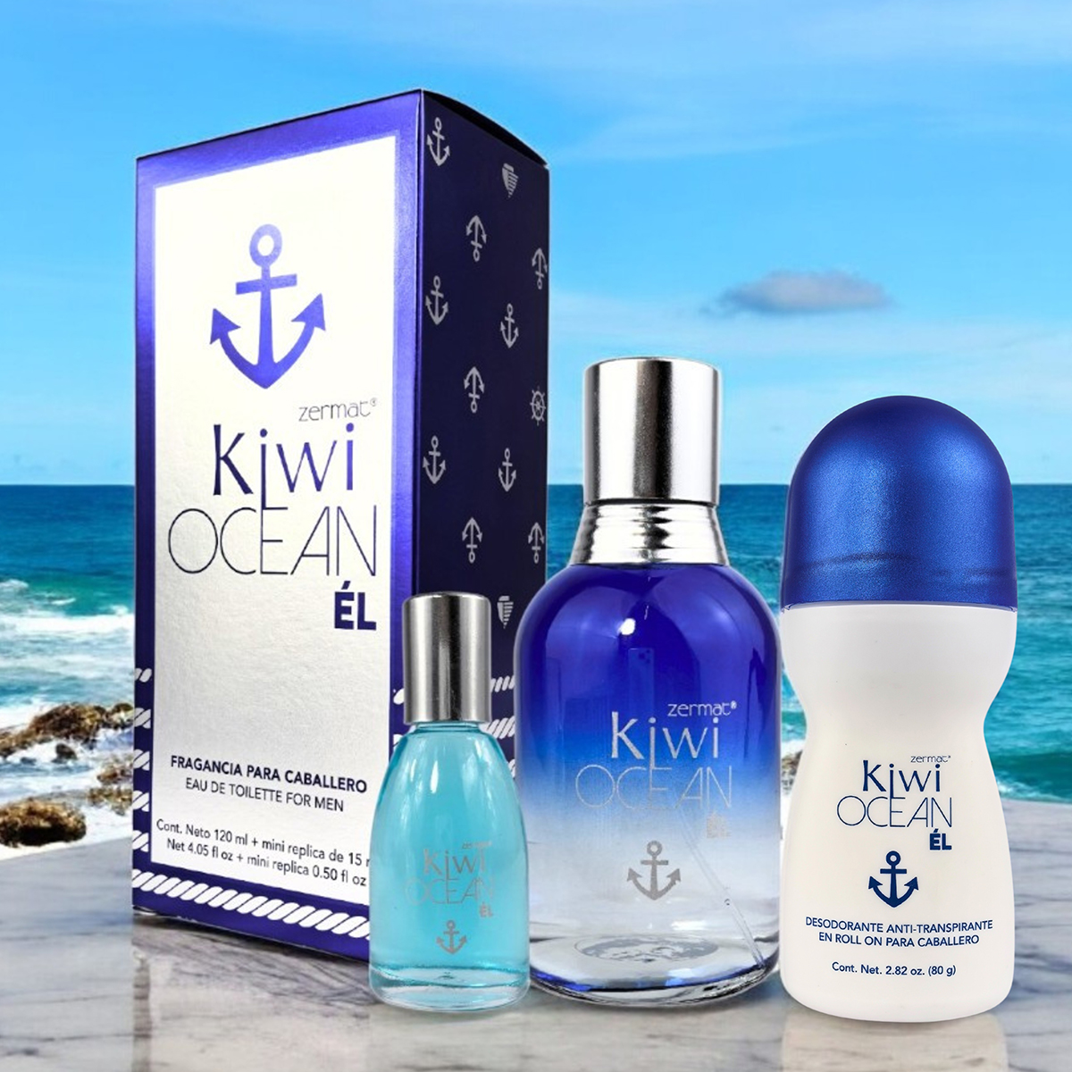 Foto 5 pulgar | Paquete Kiwi Ocean Zermat Caballero 135 ml + Desodorante