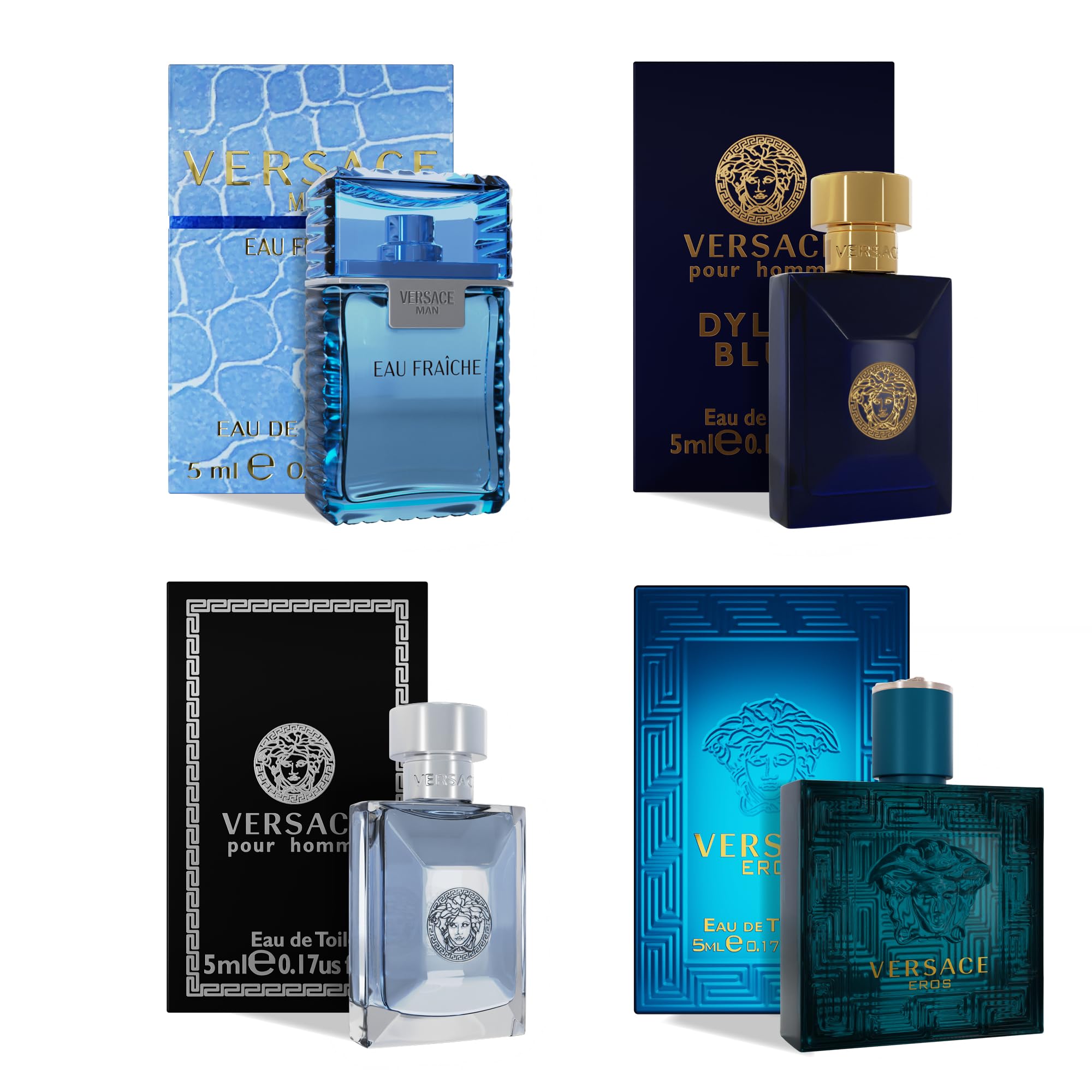 Foto 2 pulgar | Set De Perfume Versace Cologne Para Hombre Eros, Pour Homme, Dylan Blue - Venta Internacional.