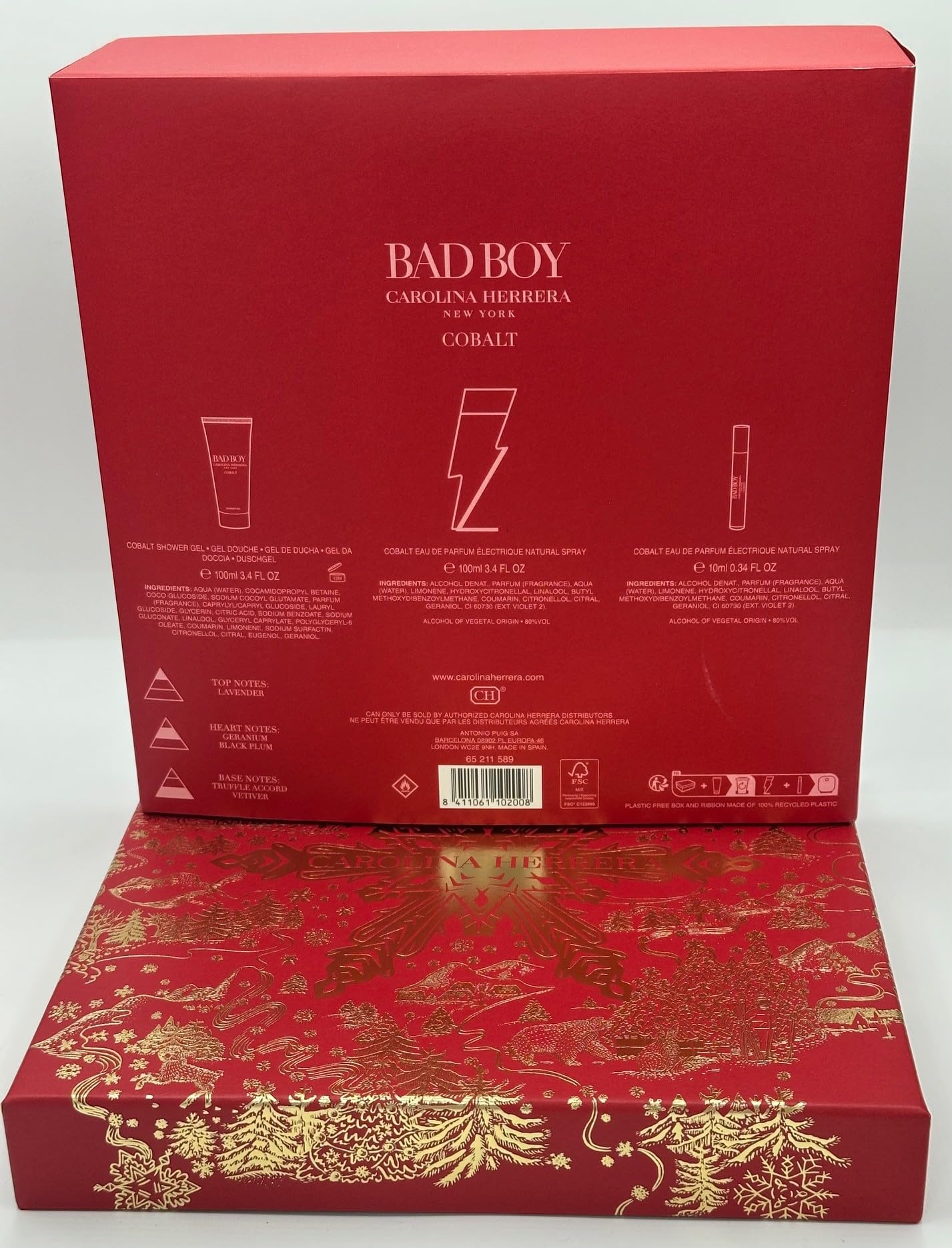Foto 3 pulgar | Perfume Carolina Herrera Bad Boy Cobalt, 3.4 Oz/100 Ml Para Hombre - Venta Internacional.