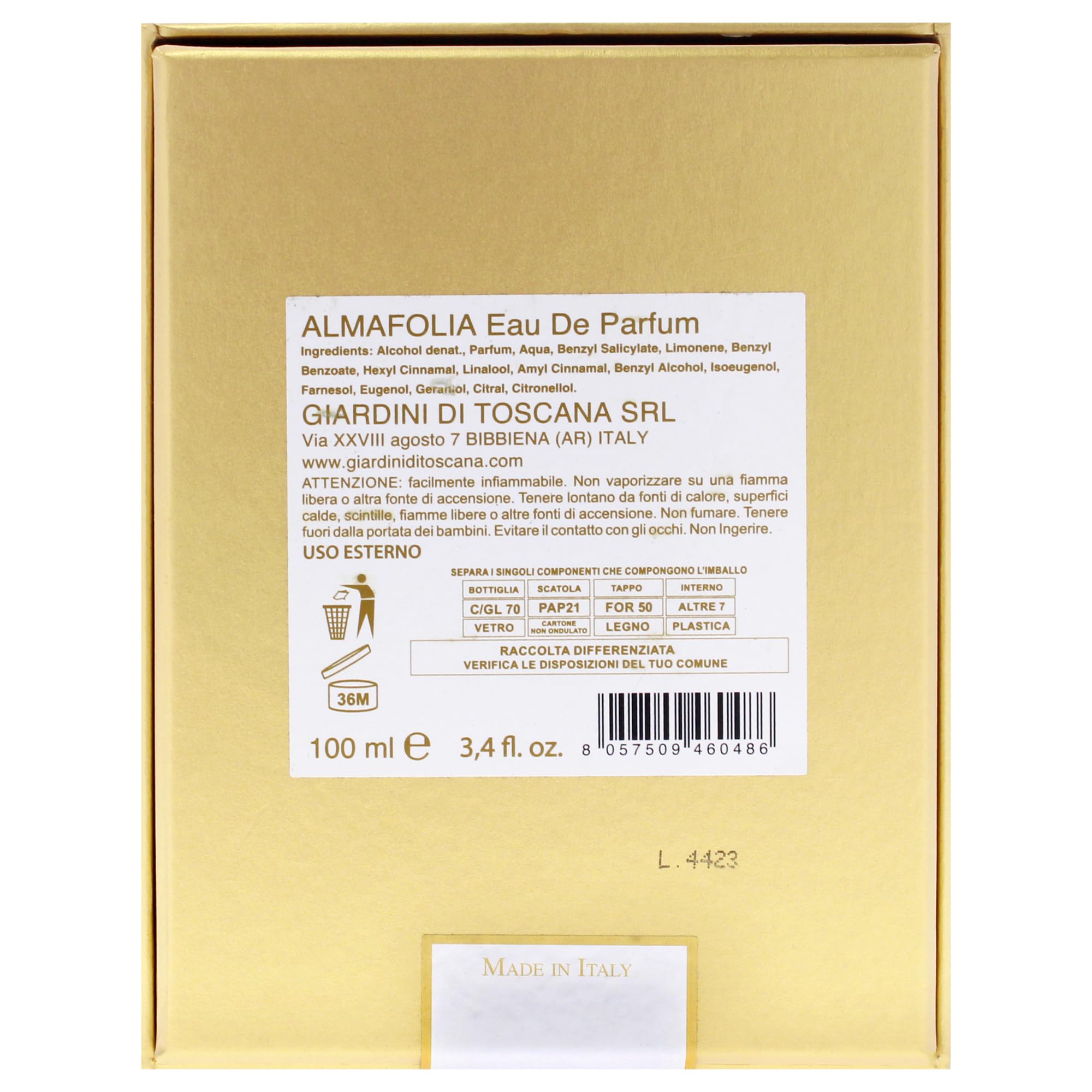 Foto 7 | Perfume Giardini Di Toscana Almafolia, 100 Ml - Venta Internacional.