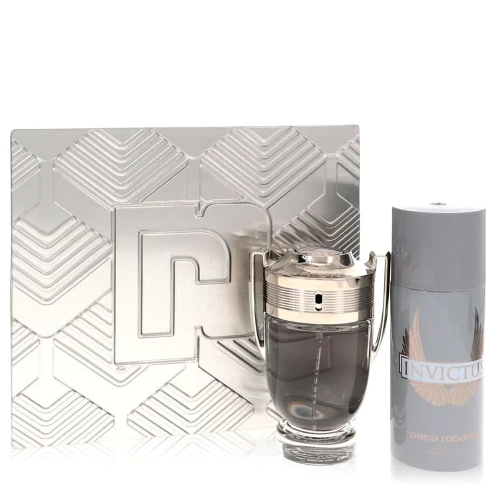 Set De Regalo Perfume Paco Rabanne Invictus Eau De Toilette De 100 Ml - Venta Internacional