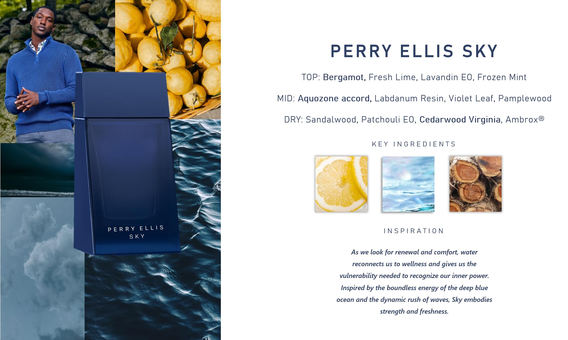 Foto 4 pulgar | Colonia Perfume Perry Ellis Sky Edt De 100 Ml Para Hombre - Venta Internacional.