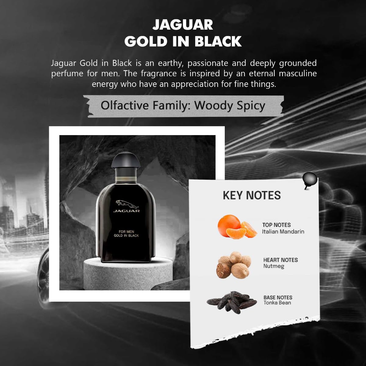 Foto 4 | Perfume Jaguar Gold In Black Eau De Toilette, 100 Ml, Para Hombre - Venta Internacional.