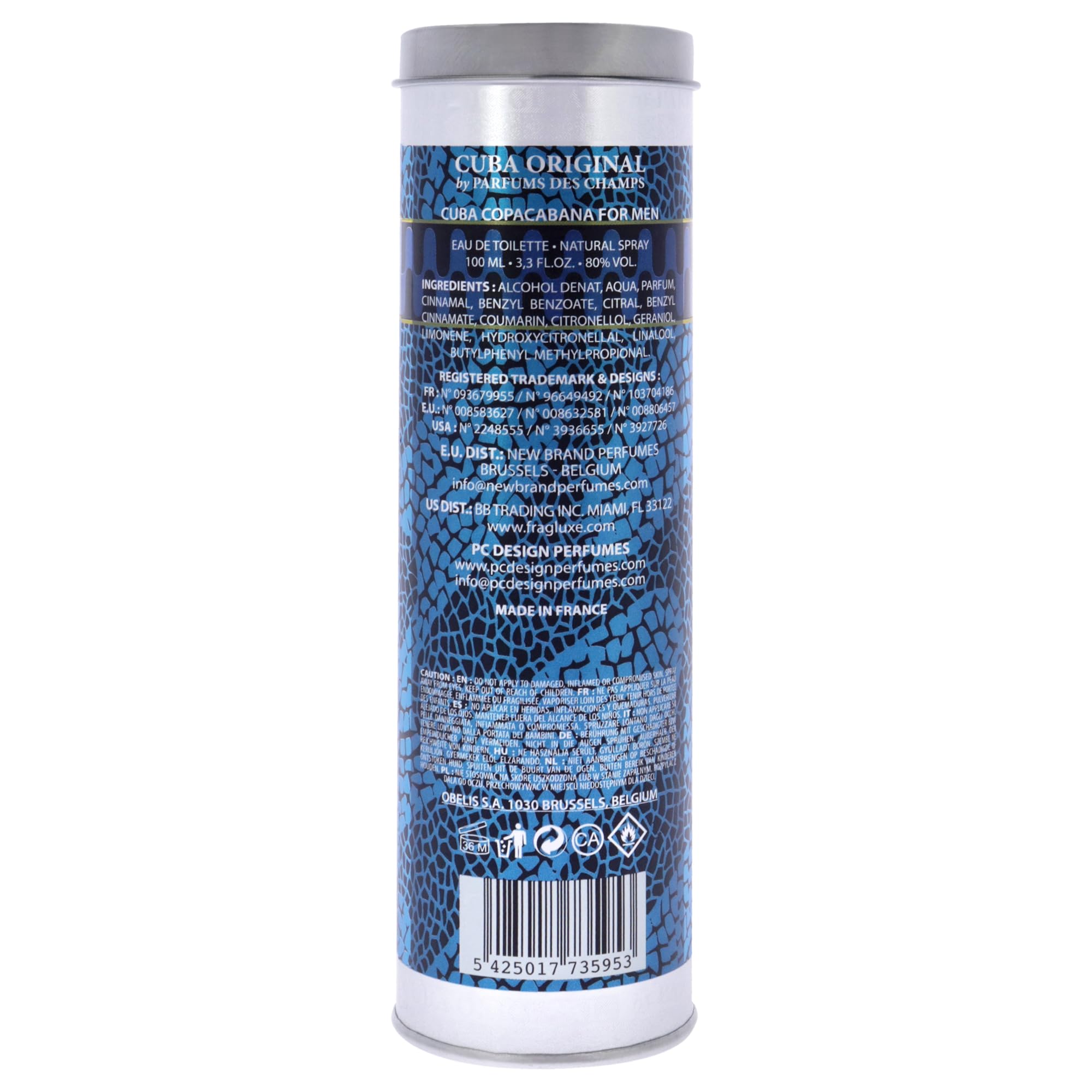 Foto 4 | Perfume Cuba Brazil Copacabana Eau De Toilette Para Hombre, 100 Ml - Venta Internacional.