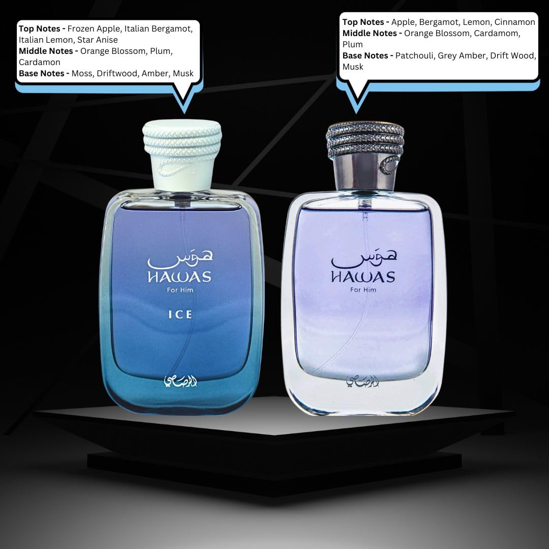Foto 5 pulgar | Perfume Rasasi Hawas & Hawas Ice Eau De Parfum Para Hombre, 100 Ml - Venta Internacional.