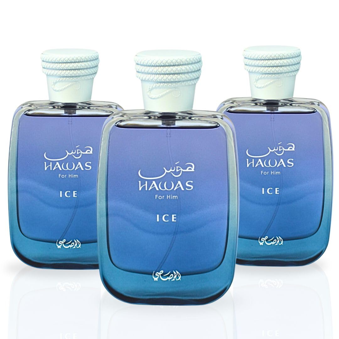 Perfume Rasasi Hawas Ice Edp, 100 Ml, Para Hombre, Paquete De 3 - Venta Internacional.