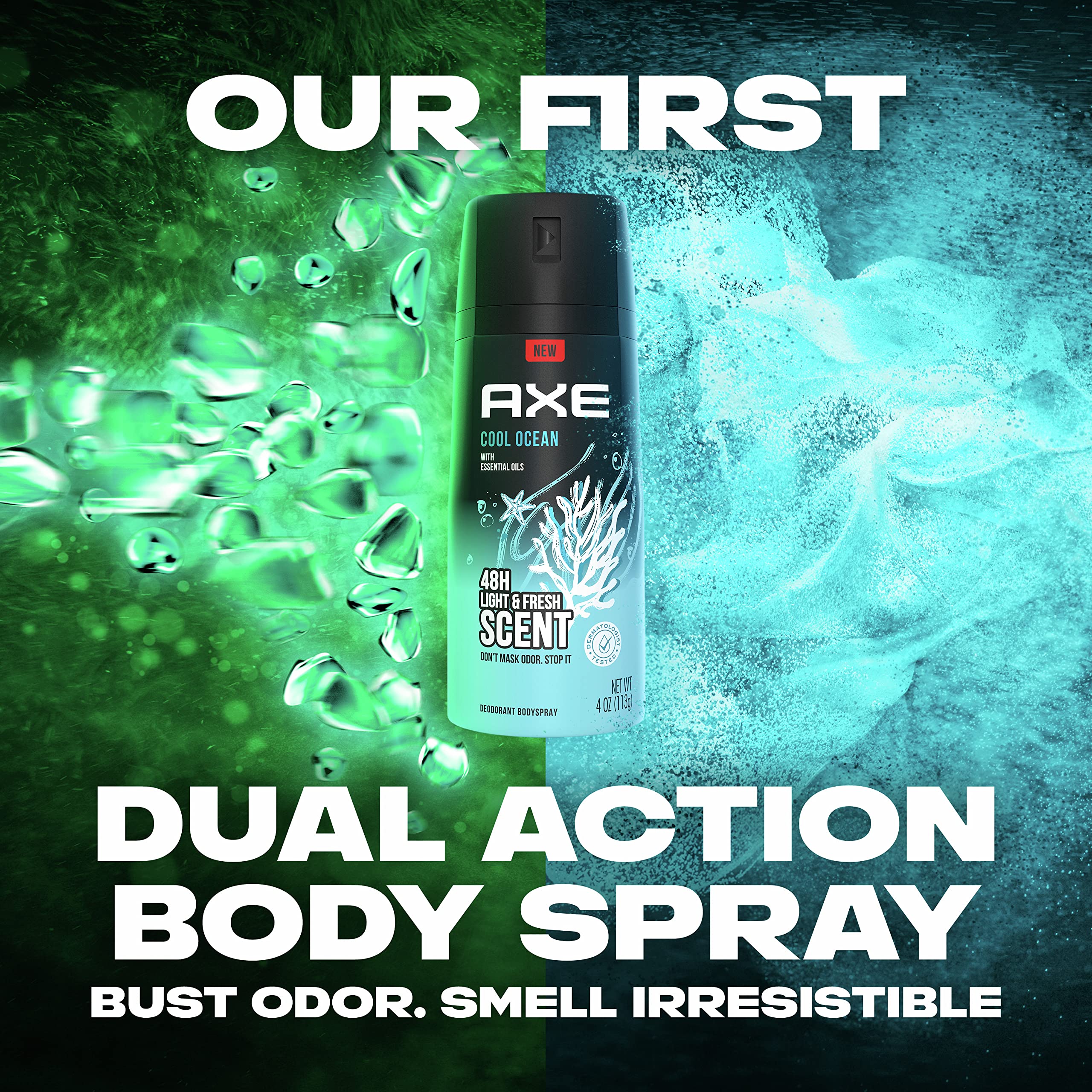 Foto 4 pulgar | Desodorante Corporal Axe Dual Action Cool Ocean, 120 Ml, Paquete De 4 - Venta Internacional.