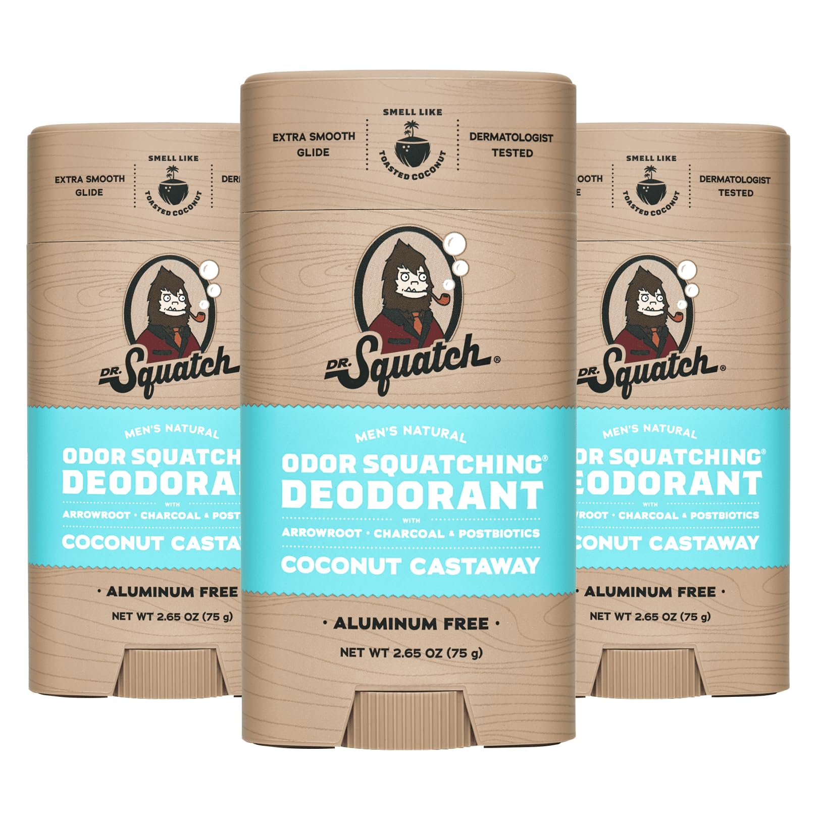 Foto 2 pulgar | Desodorante Dr. Squatch Natural Coconut Castaway Para Hombre, 80 Ml, Paquete De 3 - Venta Internacional.