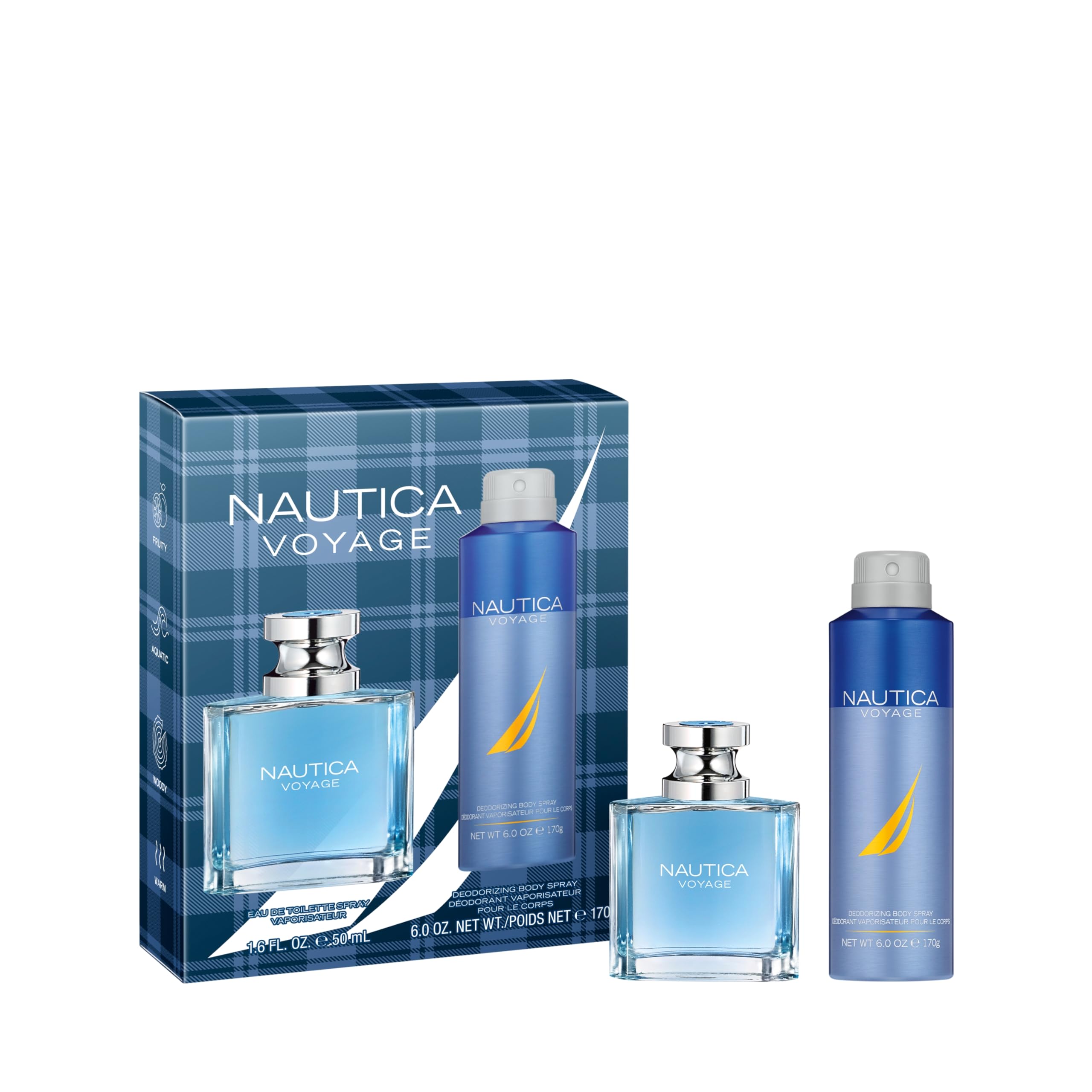 Set De Eau De Toilette Y Spray Corporal Deo Perfume Nautica Voyage - Venta Internacional.