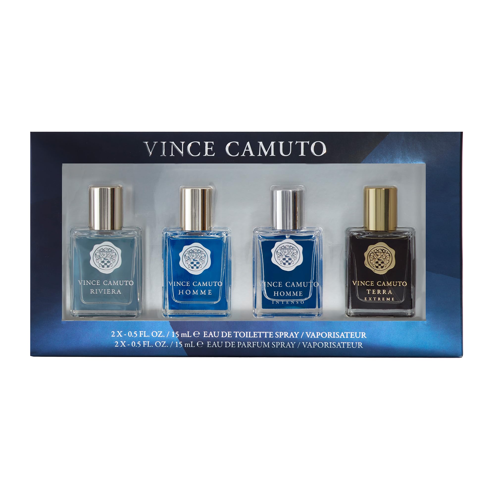 Set De Regalo De Perfume Vince Camuto Para Hombre Con 4 Tallas De Viaje Edt - Venta Internacional.