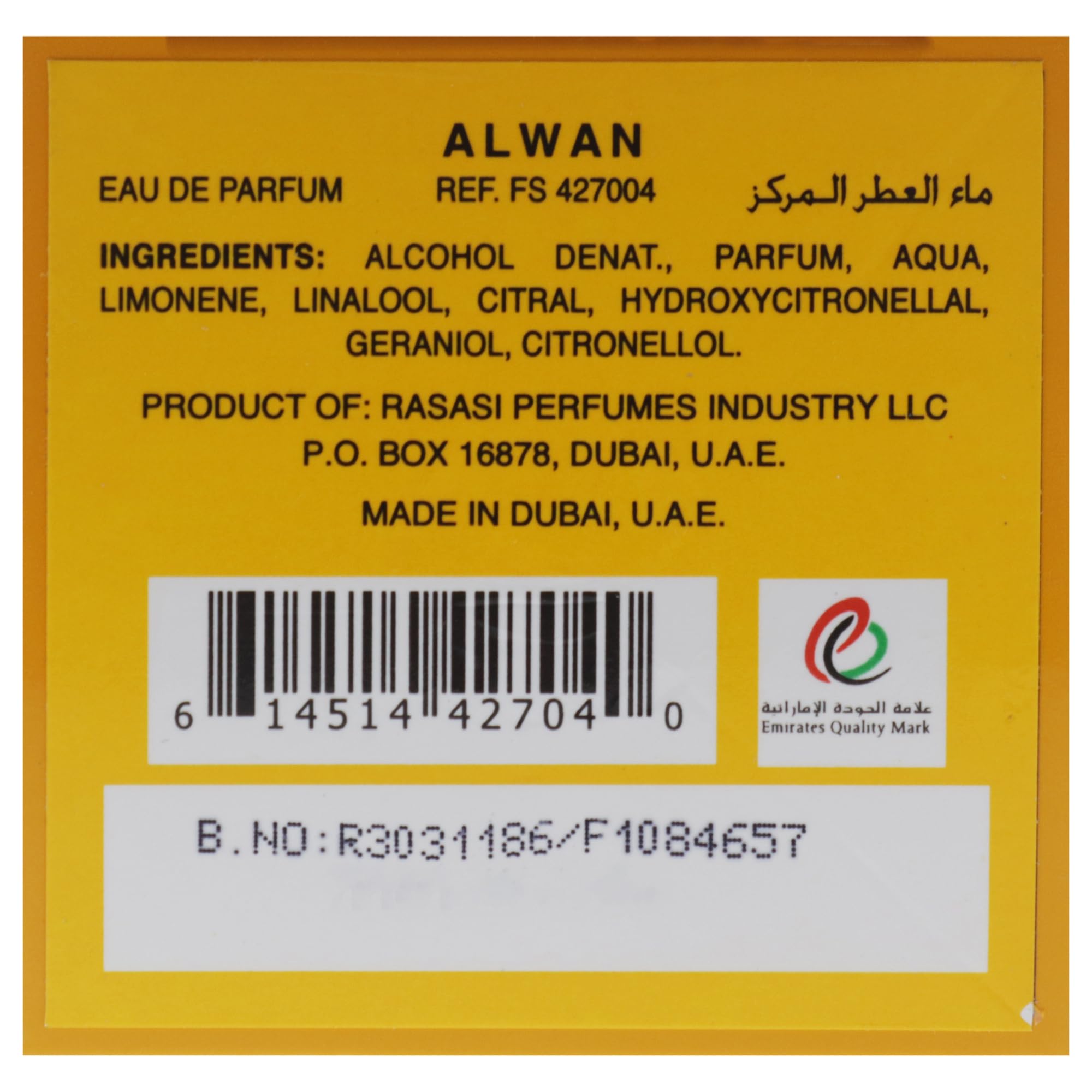 Foto 7 | Perfume Rasasi Alwan Cool Sensation Mist, 100 Ml, Unisex - Venta Internacional.