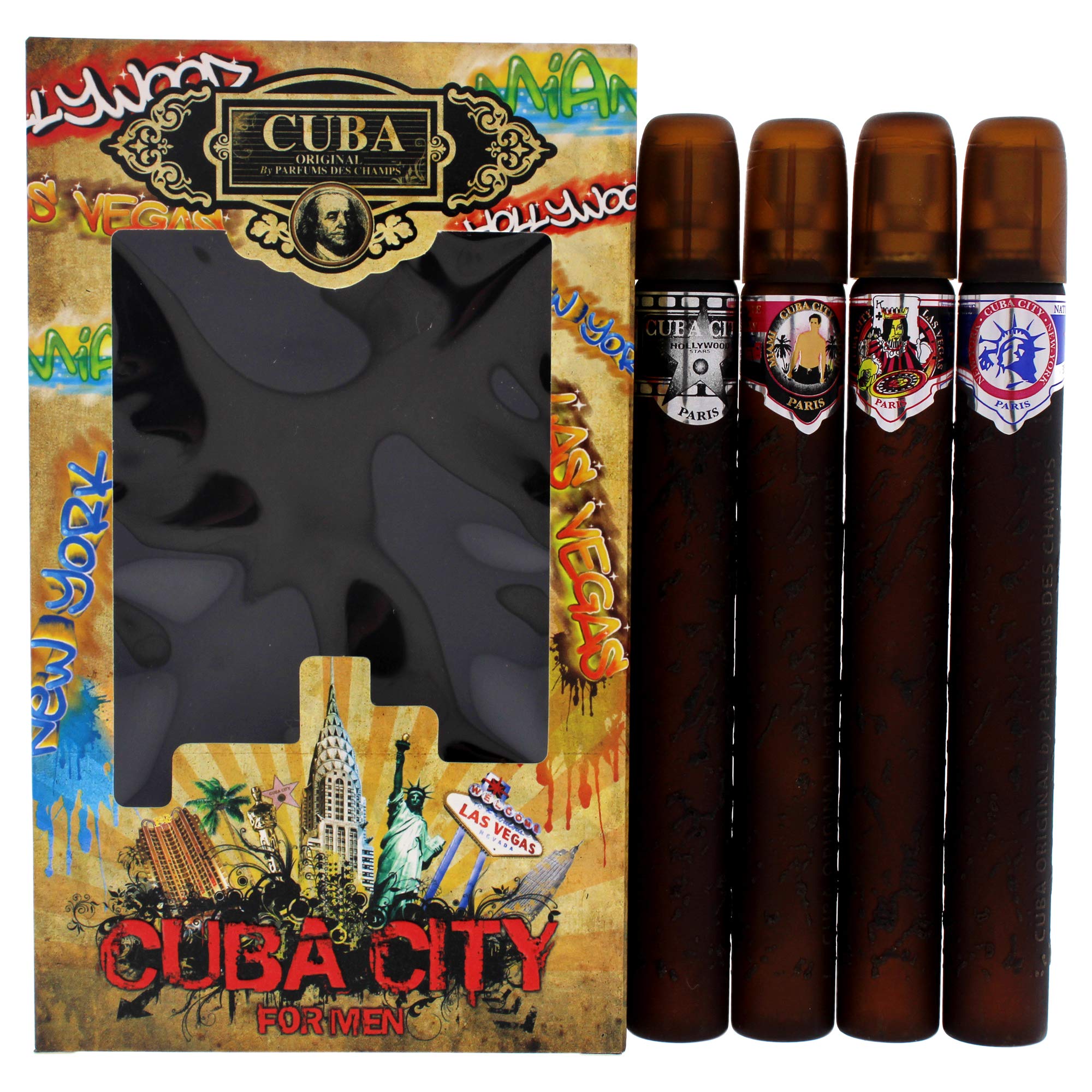 Foto 2 pulgar | Set De Perfumes Cuba City Para Hombre (hollywood + Vegas + Miami + N) - Venta Internacional.