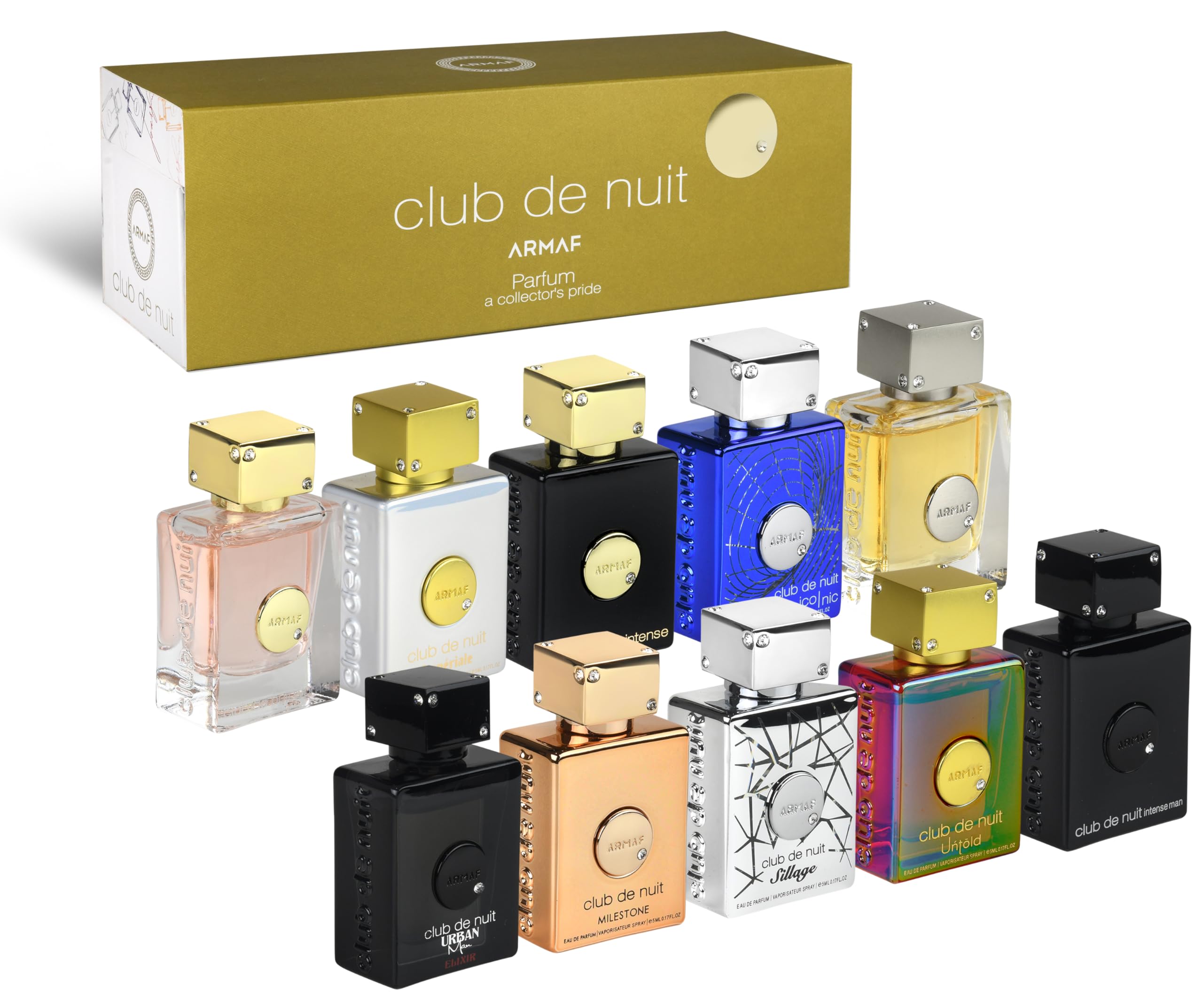 Set De Perfume Armaf Club De Nuit Parfum 10 Mini 5 Ml Para Hombre Y Mujer - Venta Internacional.