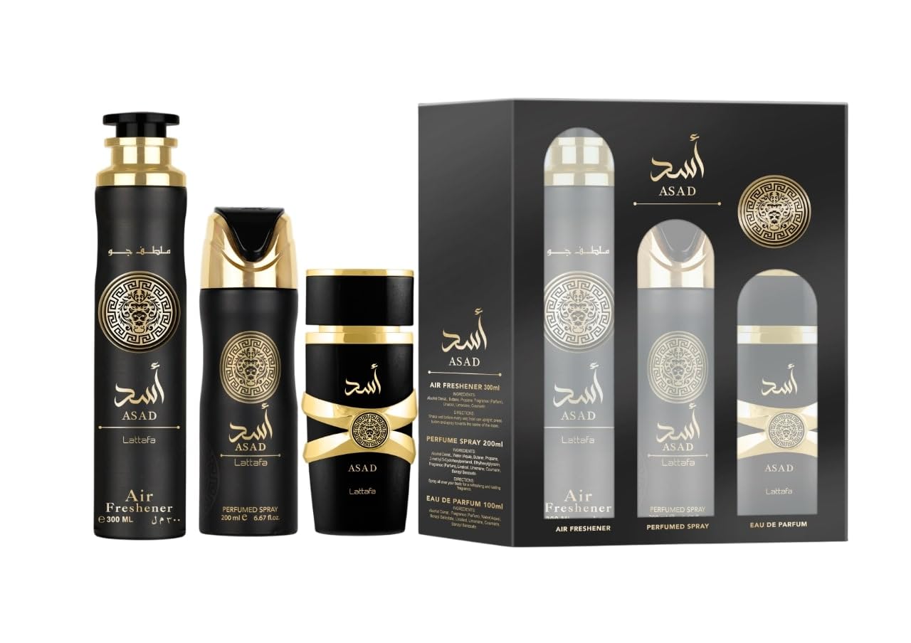 Foto 2 pulgar | Set De Regalo Perfume Lattafa Asad Para Hombre De 100 Ml, Más Deo 200 Ml, Ambientador De 300 Ml - Venta Internacional.