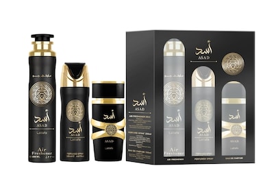 Foto 1 | Set De Regalo Perfume Lattafa Asad Para Hombre De 100 Ml, Más Deo 200 Ml, Ambientador De 300 Ml - Venta Internacional.