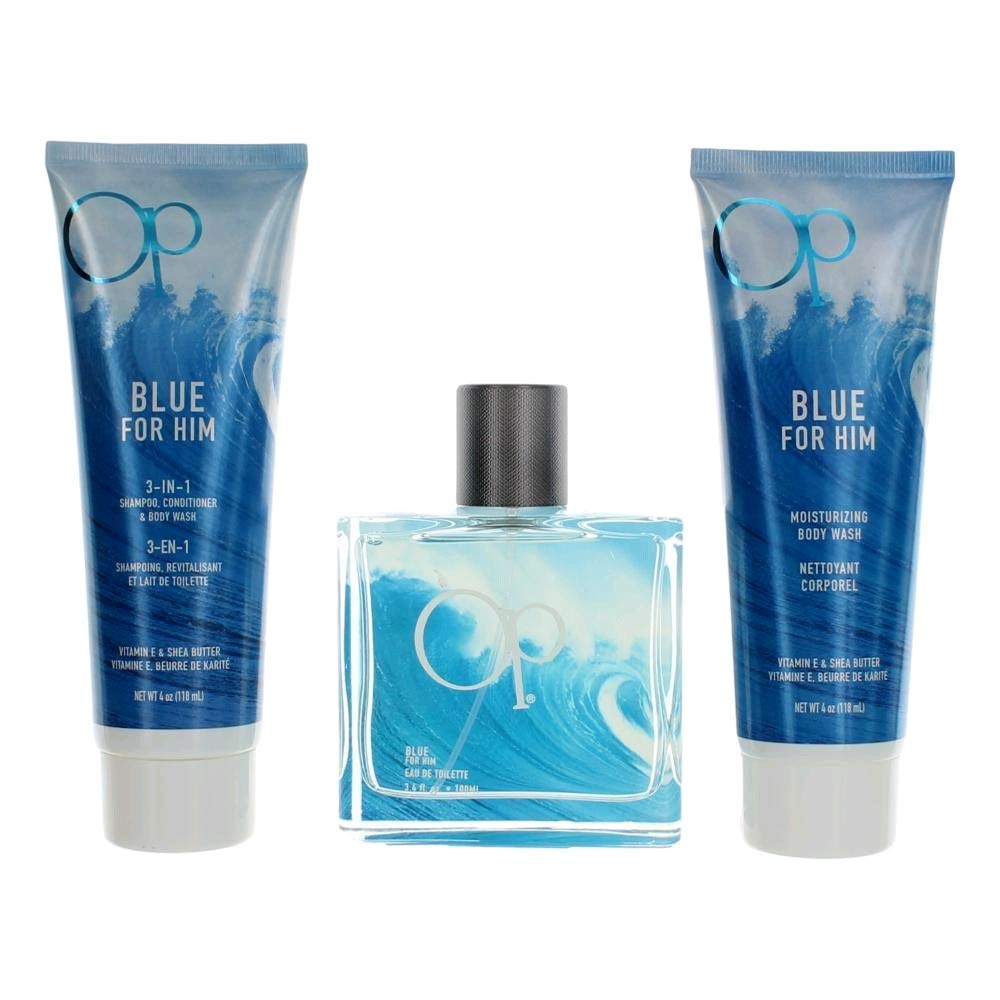 Set De Regalo Ocean Pacific Op Blue Para Hombre, 3 Piezas - Venta Internacional.