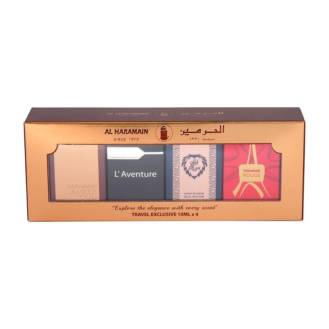 Foto 4 pulgar | Set De Regalo De Fragancia Al Haramain Unisex De 4 X 10 Ml (amber Oud + L'aventure + Azlan Oud + Rouge) - Venta In