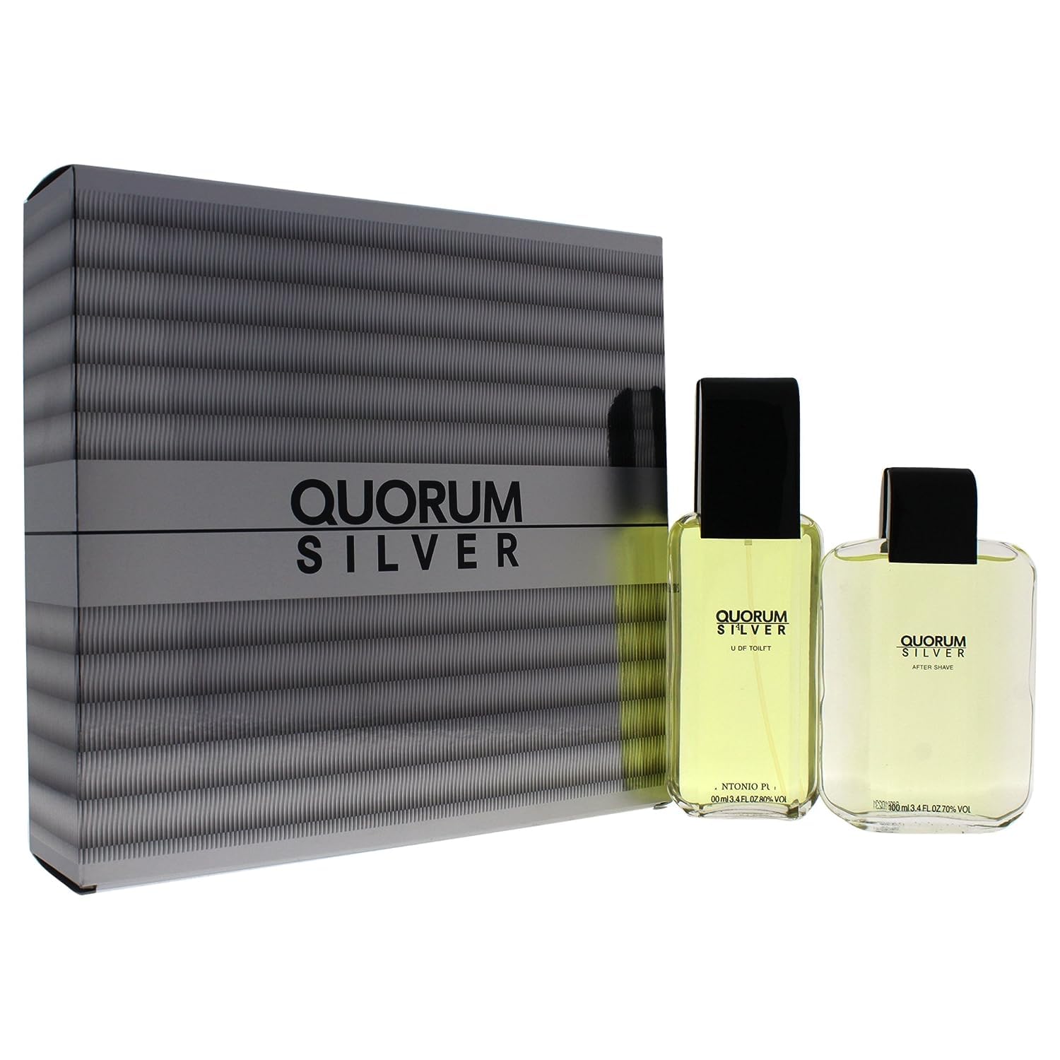 Set de Perfume Antonio Puig Quorum Silver Eau de Toilette 2 Piezas - Venta Internacional