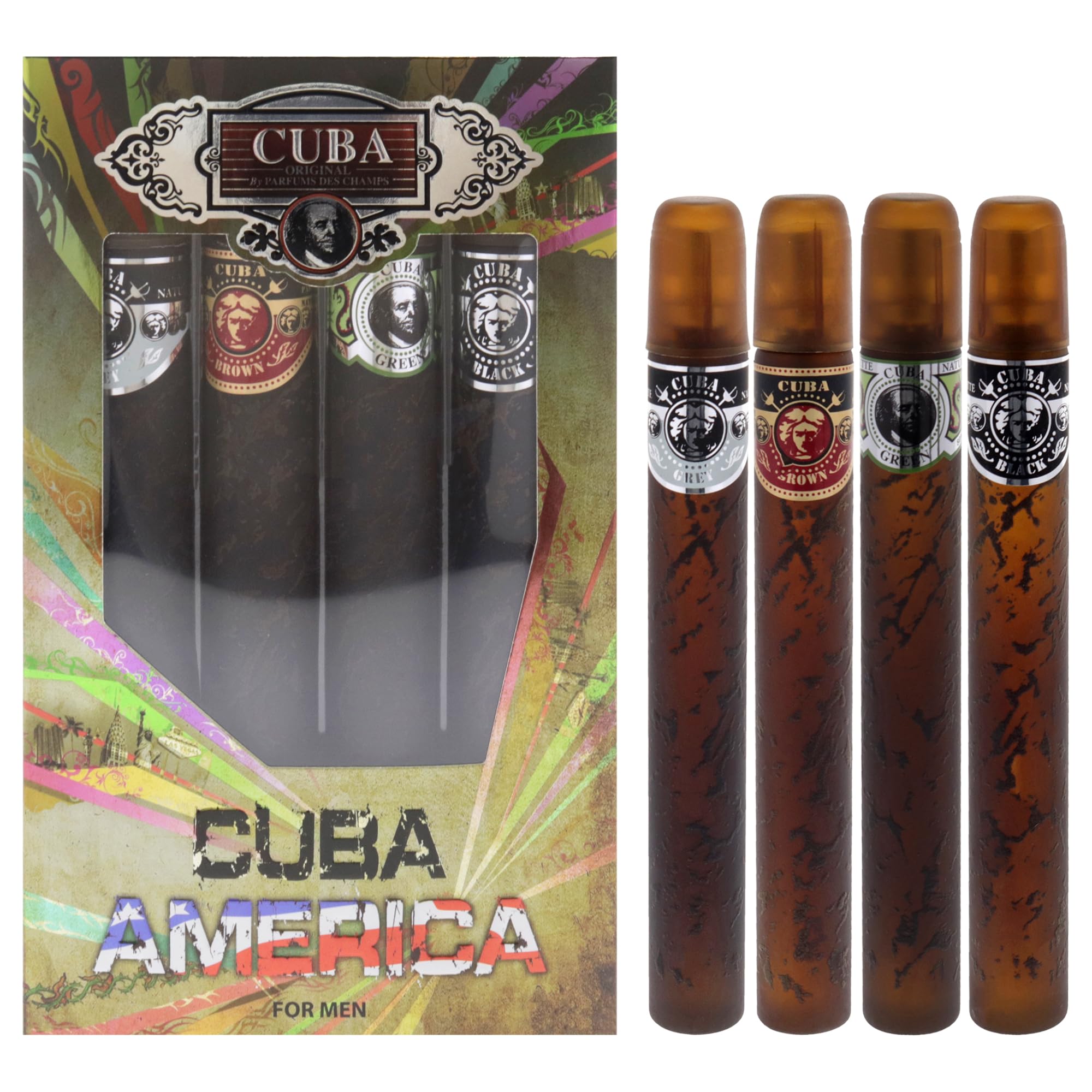 Perfume Cuba America, Juego De 4 Piezas, 4 X 35 Ml, Para Hombre - Venta Internacional.
