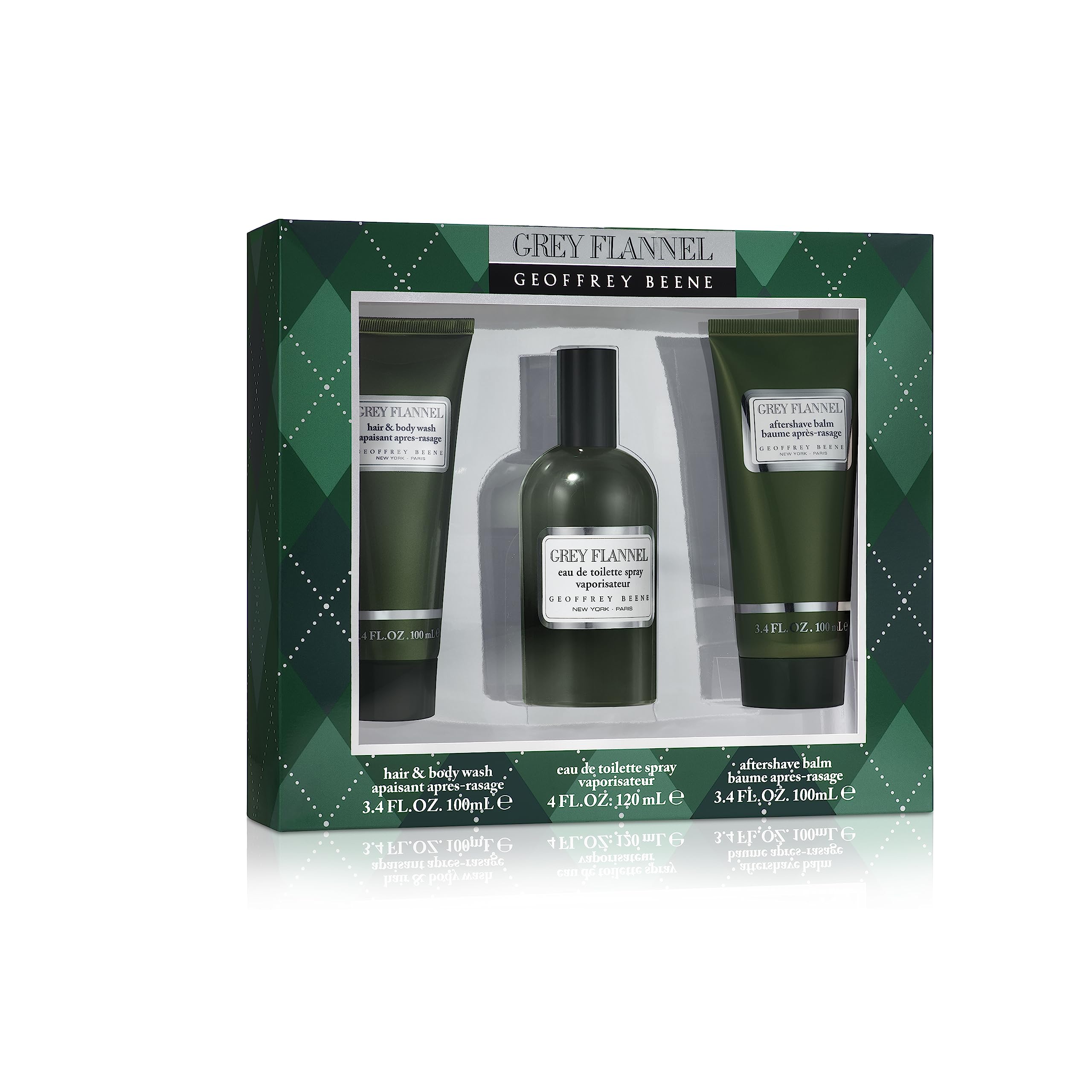 Foto 1 | Set De 3 Piezas De Franela Gris Perfume Geoffrey Beene Para Hombre - Venta Internacional.