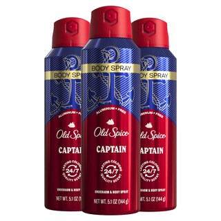 Foto 1 | Spray Corporal Old Spice Captain Sin Aluminio Para Hombre, 150 Ml X 3 - Venta Internacional.