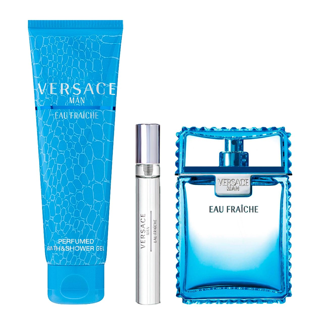 Set De Regalo Perfume Versace Eau Fraiche Para Hombre Edt 100 Ml + 10 Ml - Venta Internacional.