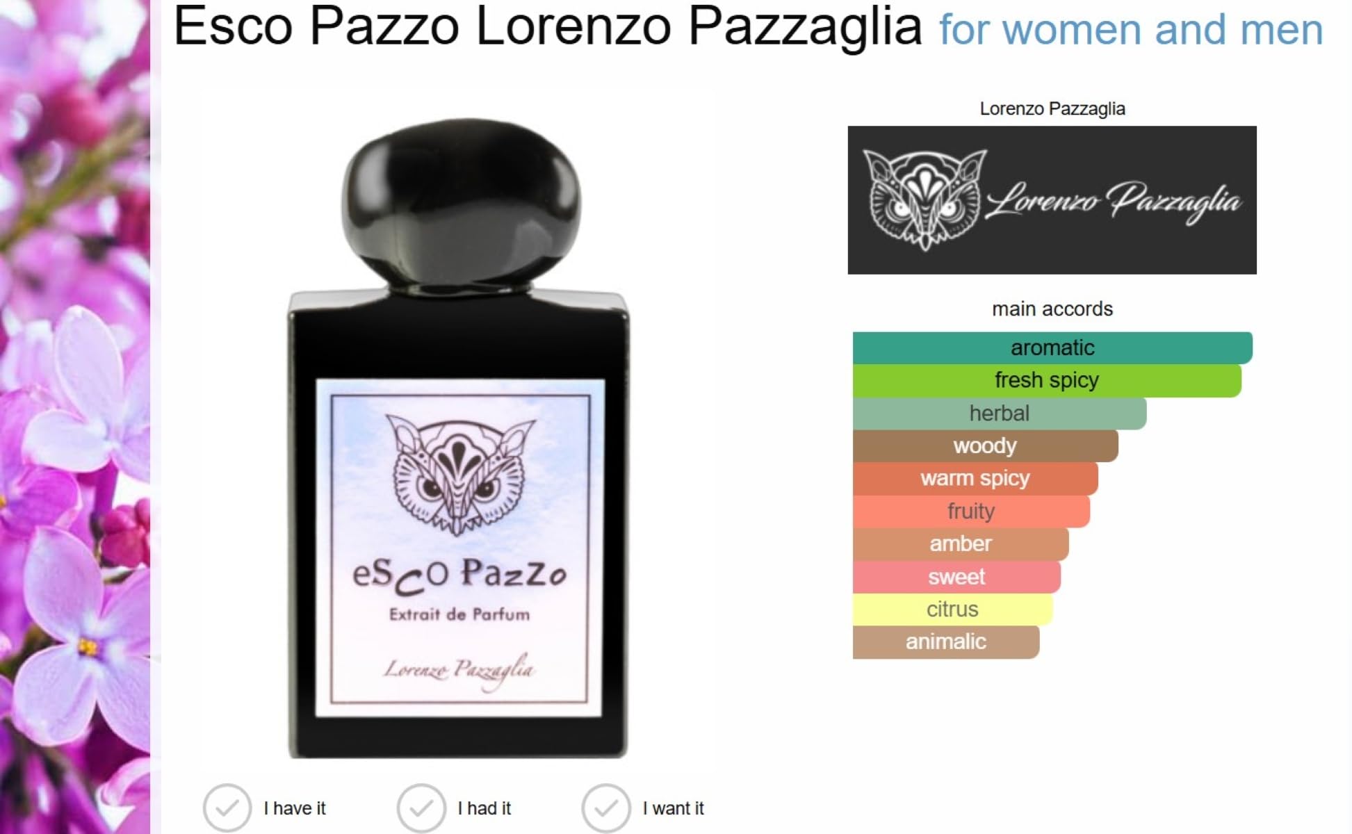 Foto 4 pulgar | Perfume Lorenzo Pazzaglia Esco Pazzo Extrait De Parfum 50 Ml - Venta Internacional.