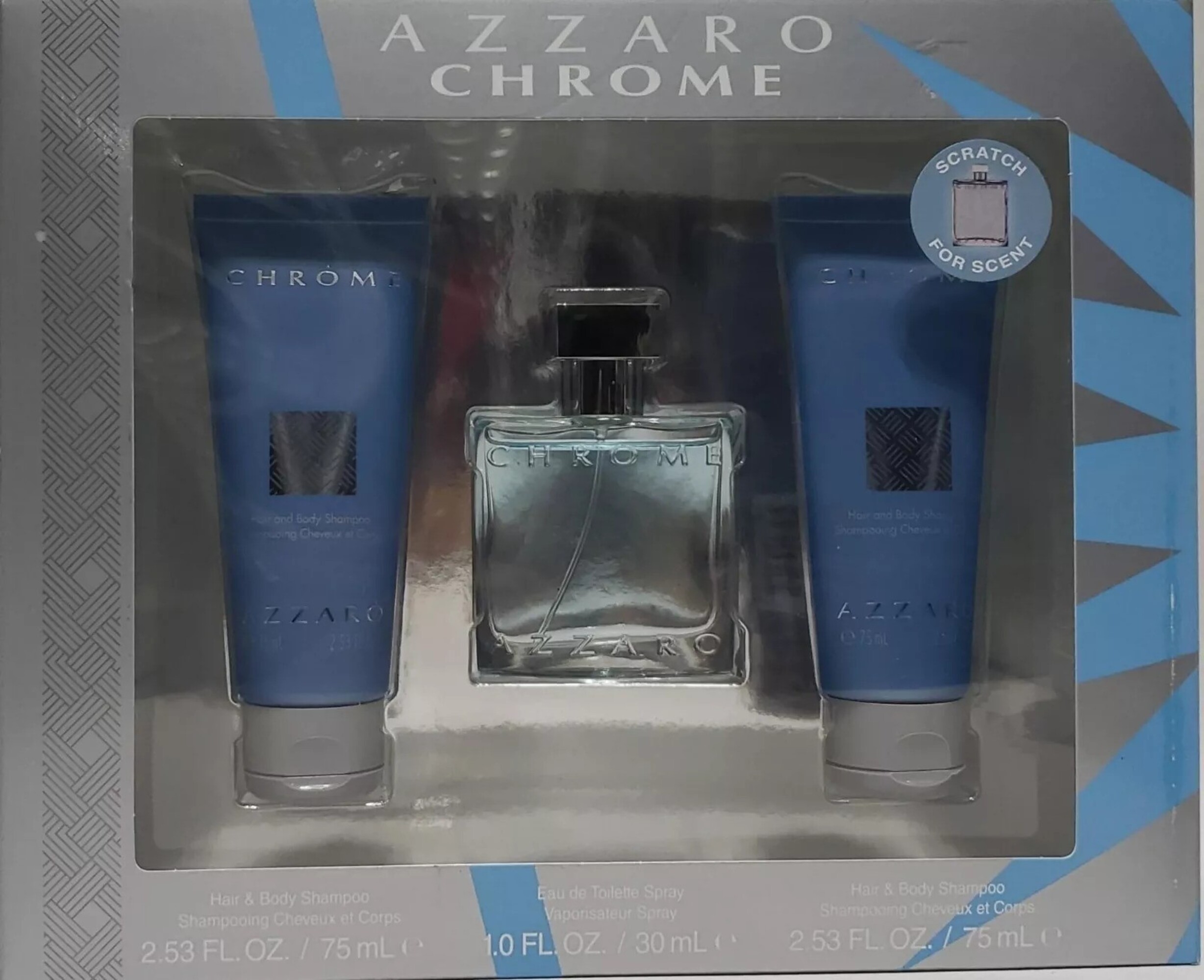 Foto 2 pulgar | Set De Perfume Azzaro Chrome Eau De Toilette 30 Ml + 2 Champús - Venta Internacional.