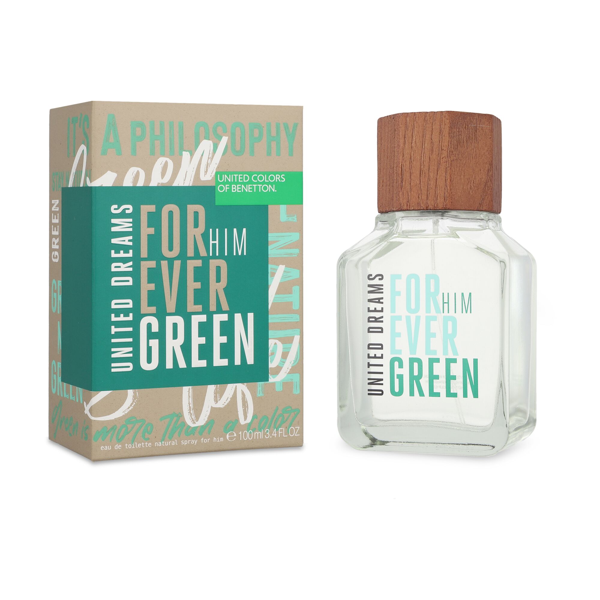 Benetton Forever Green Man 100ml Edt Spray Sin Celofan