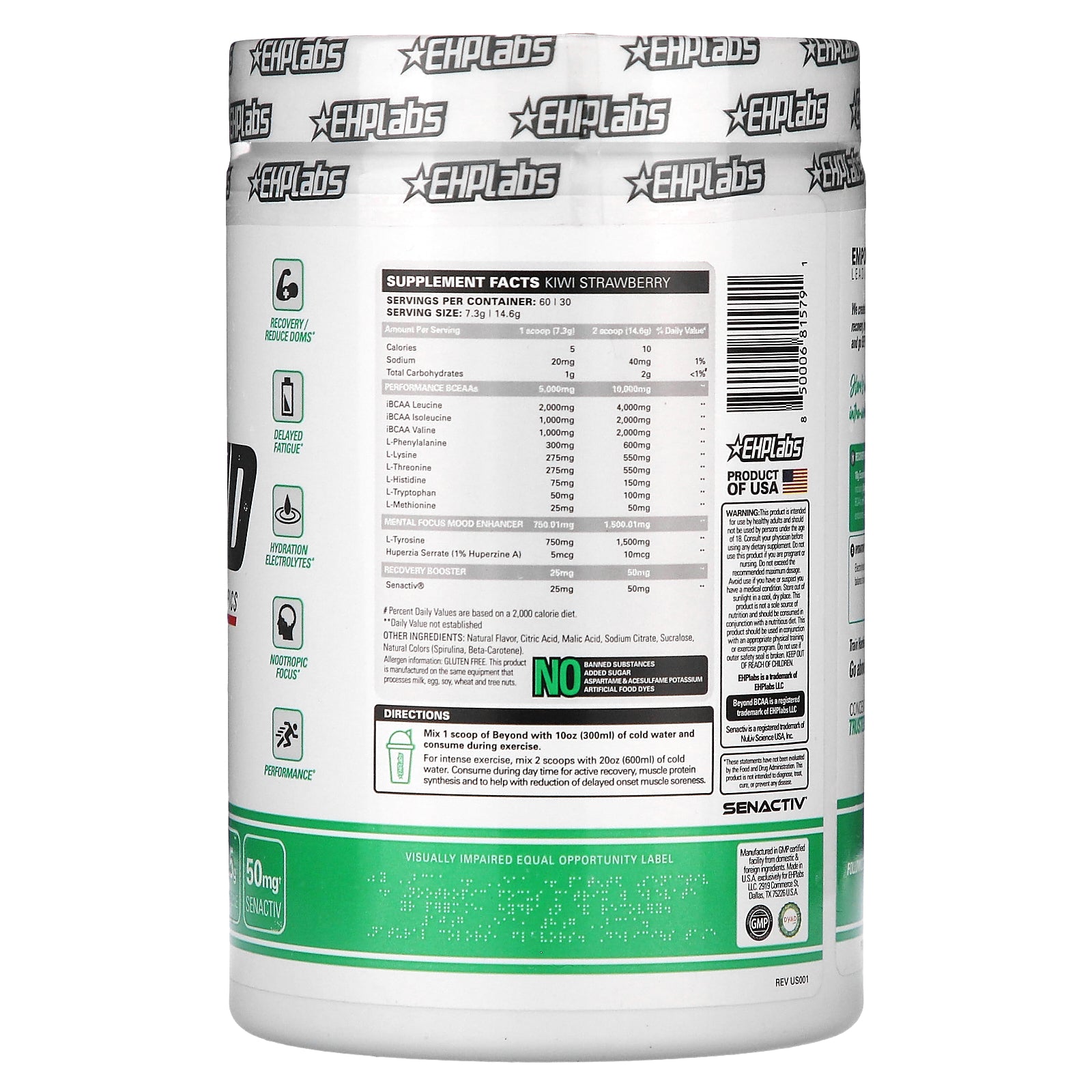 Foto 3 pulgar | Suplemento Hplabs Beyond Bcaa+ Eaa Kiwi Fresa 438g - Venta Internacional.