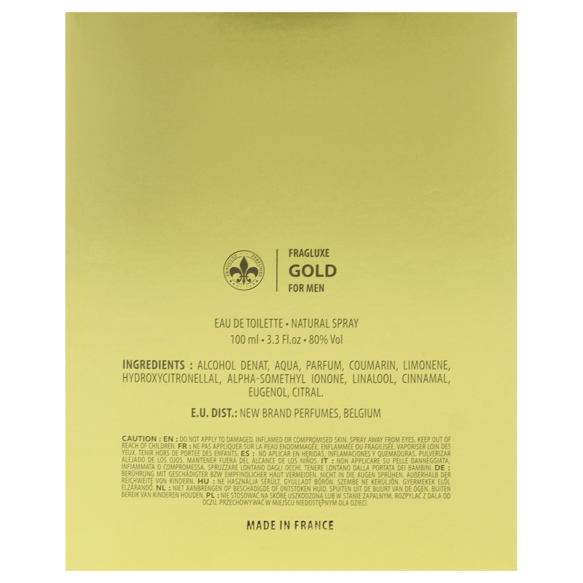 Foto 8 pulgar | Perfume Fragluxe Gold Para Hombre Edt En Aerosol De 100 Ml - Venta Internacional.