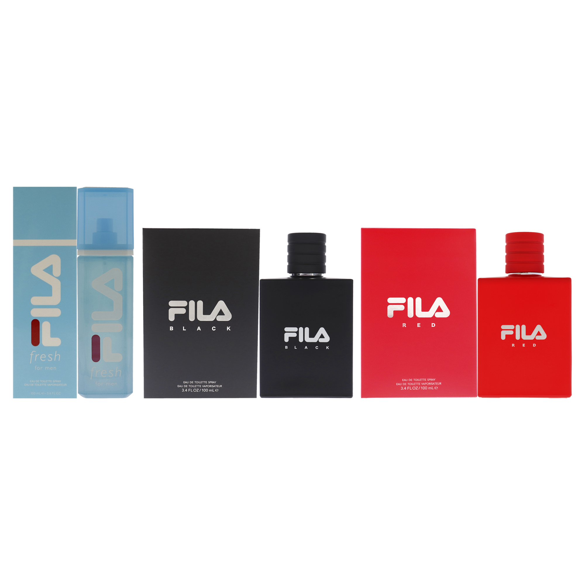 Perfume Fila Black Edt Para Hombre  100 Ml  Juego De 3 Piezas - Venta Internacional.