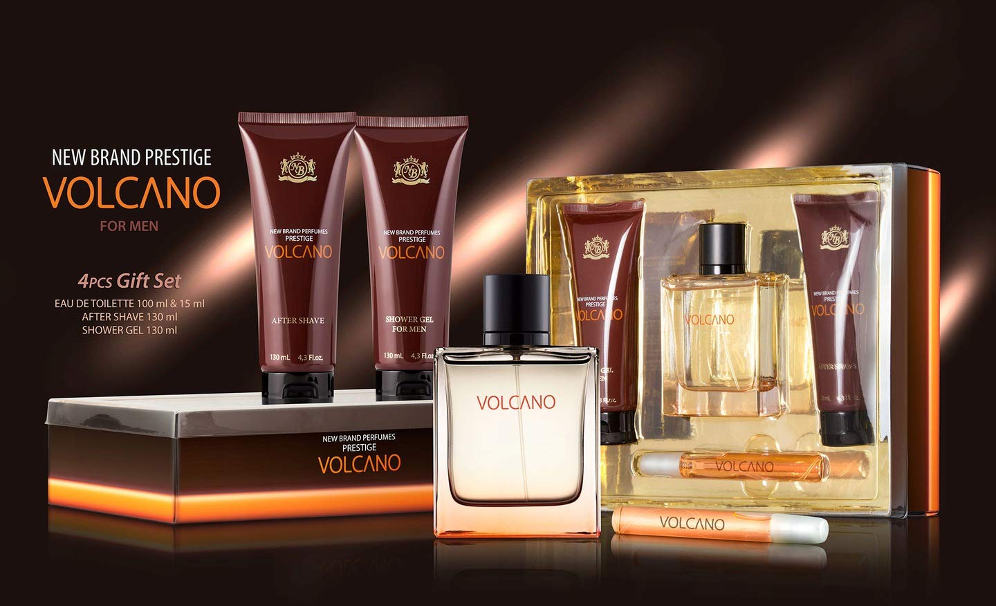 Set De Regalo De Perfume New Brand Prestige Volcano Para Hombre  100 Ml - Venta Internacional.