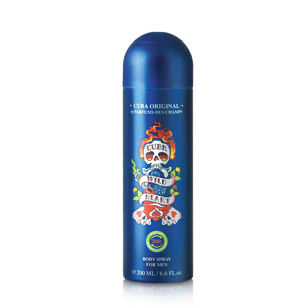 Spray Corporal Cuba Original Wild Heart Men  200 Ml  De Parfums Des Champs - Venta Internacional.