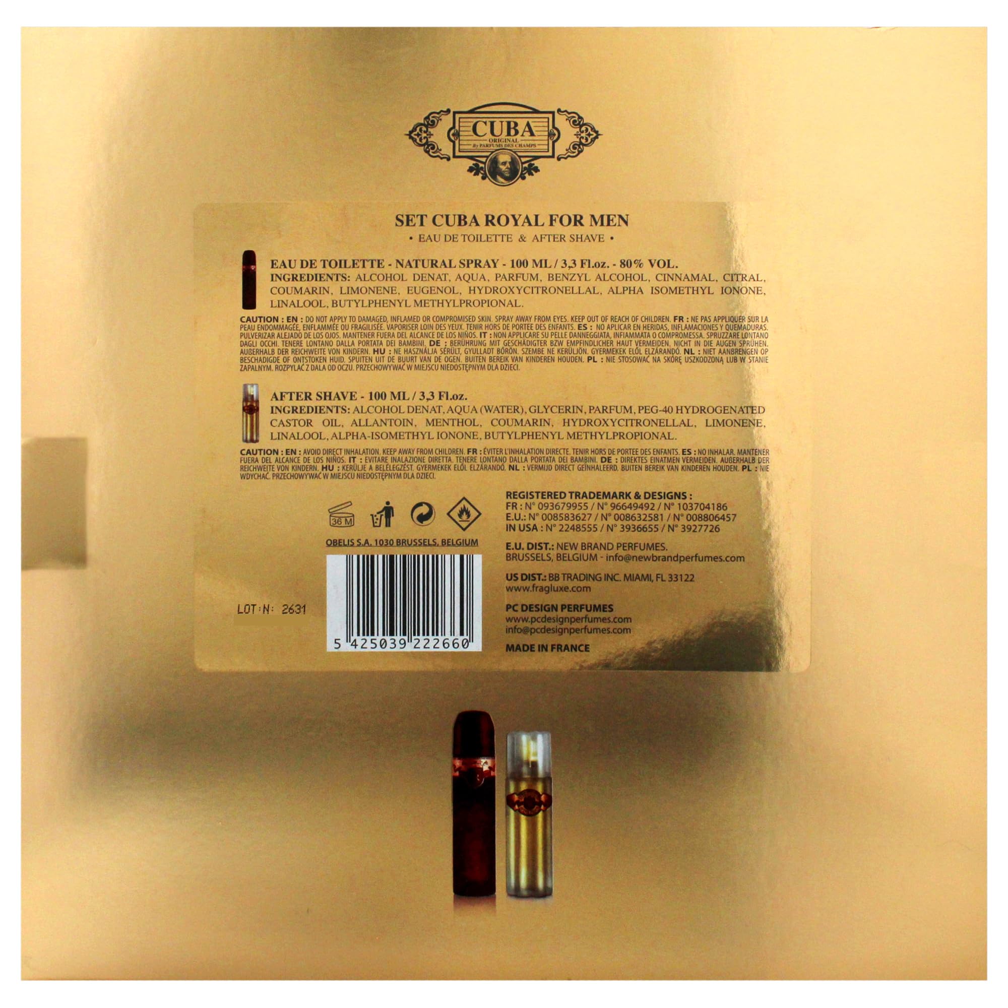 Foto 8 pulgar | Set Perfume Cuba Royal De 3 Piezas Para Hombre Edt 100 Ml + As 100 Ml - Venta Internacional.