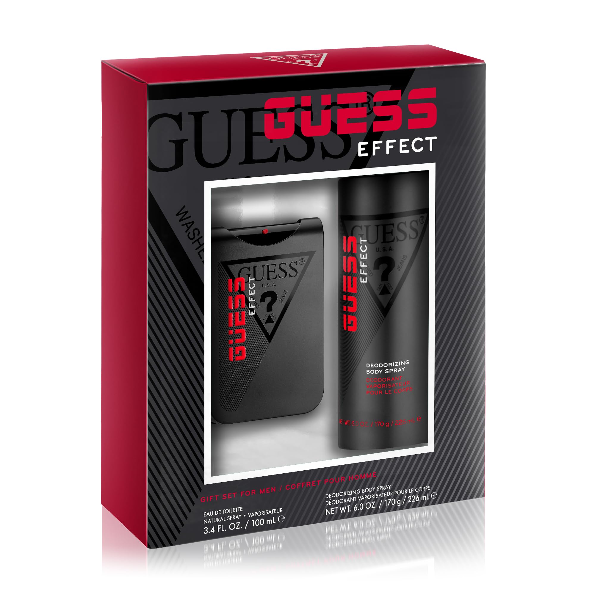 Set De Regalo Guess Effect Para Hombre Eau De Toilette 100 Ml + Body Spray - Venta Internacional.