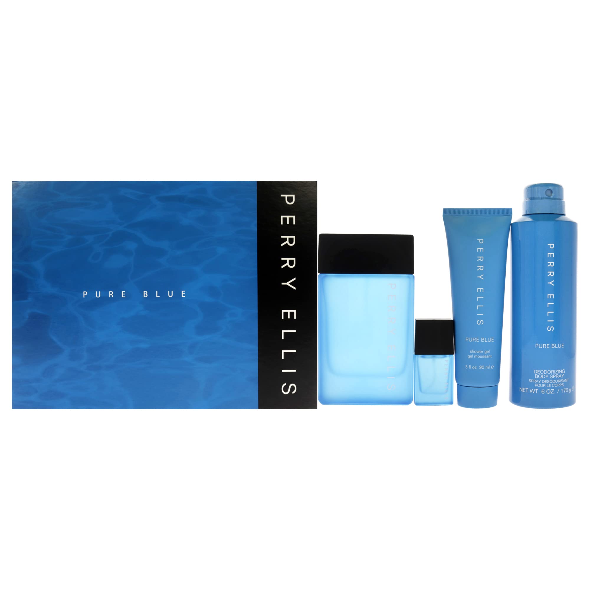 Set De Regalo Perfume Perry Ellis Pure Blue Para Hombre  100 Ml - Venta Internacional.