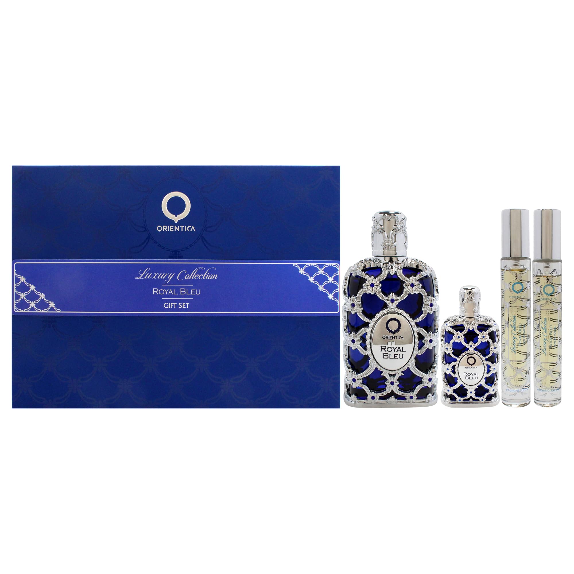Set De Regalo Perfume Orientica Royal Bleu  80 Ml  Eau De Parfum  4 Piezas - Venta Internacional.