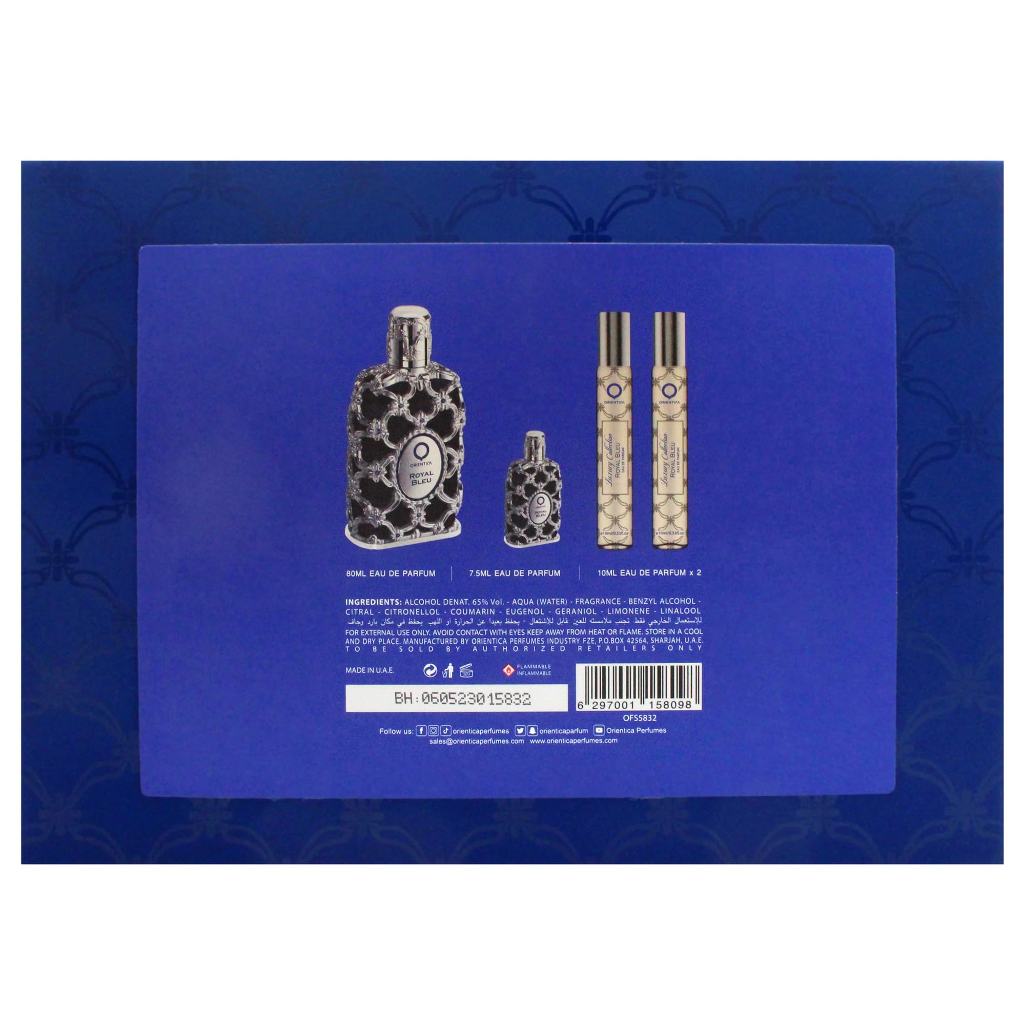 Foto 8 pulgar | Set De Regalo Perfume Orientica Royal Bleu  80 Ml  Eau De Parfum  4 Piezas - Venta Internacional.