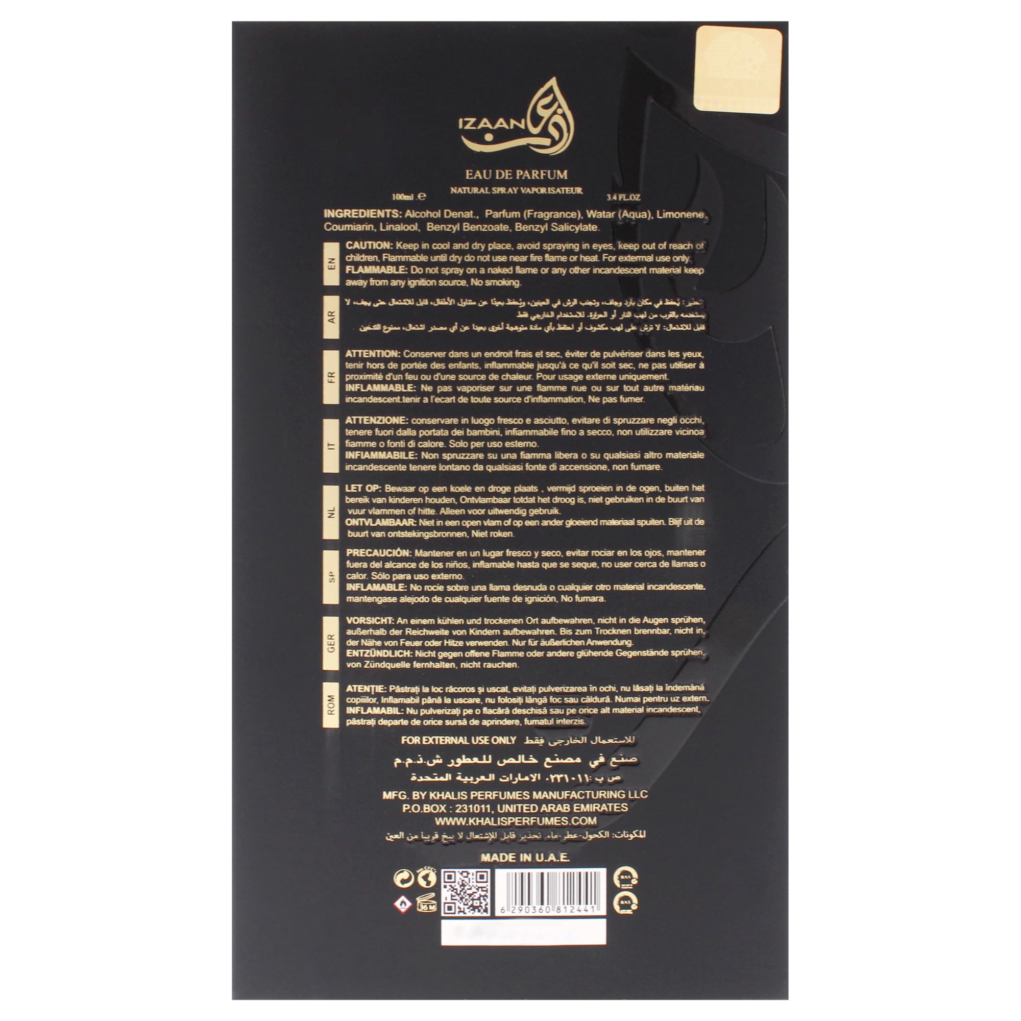 Foto 8 pulgar | Perfume Khalis Sharqiyat Collection Izaan Edp 100 Ml Para Hombre - Venta Internacional.