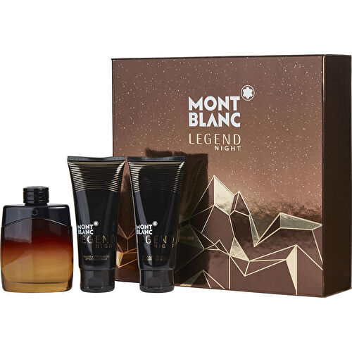 Set De Regalo De 3 Piezas Perfume Mont Blanc Legend Night Edt De 100 Ml - Venta Internacional.