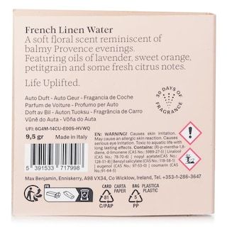 Foto 2 | Recarga De Fragancia Para Coche Max Benjamin French Linen Water - Venta Internacional.