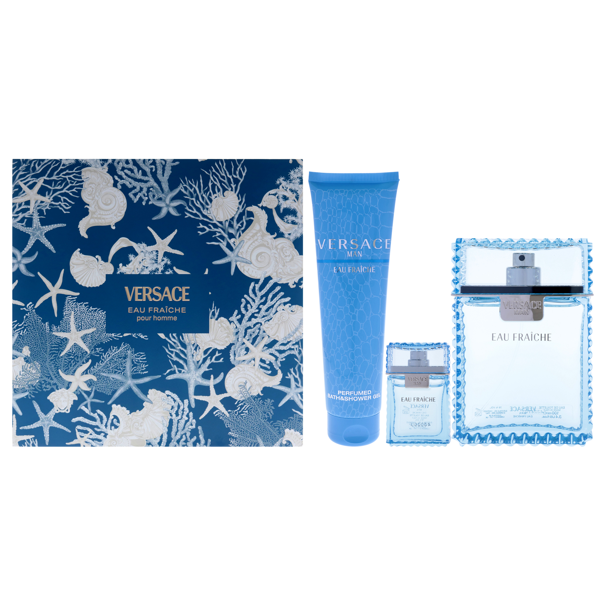 Set De Regalo Perfume Versace Man Eau Fraiche Para Hombre  3 Piezas - Venta Internacional.