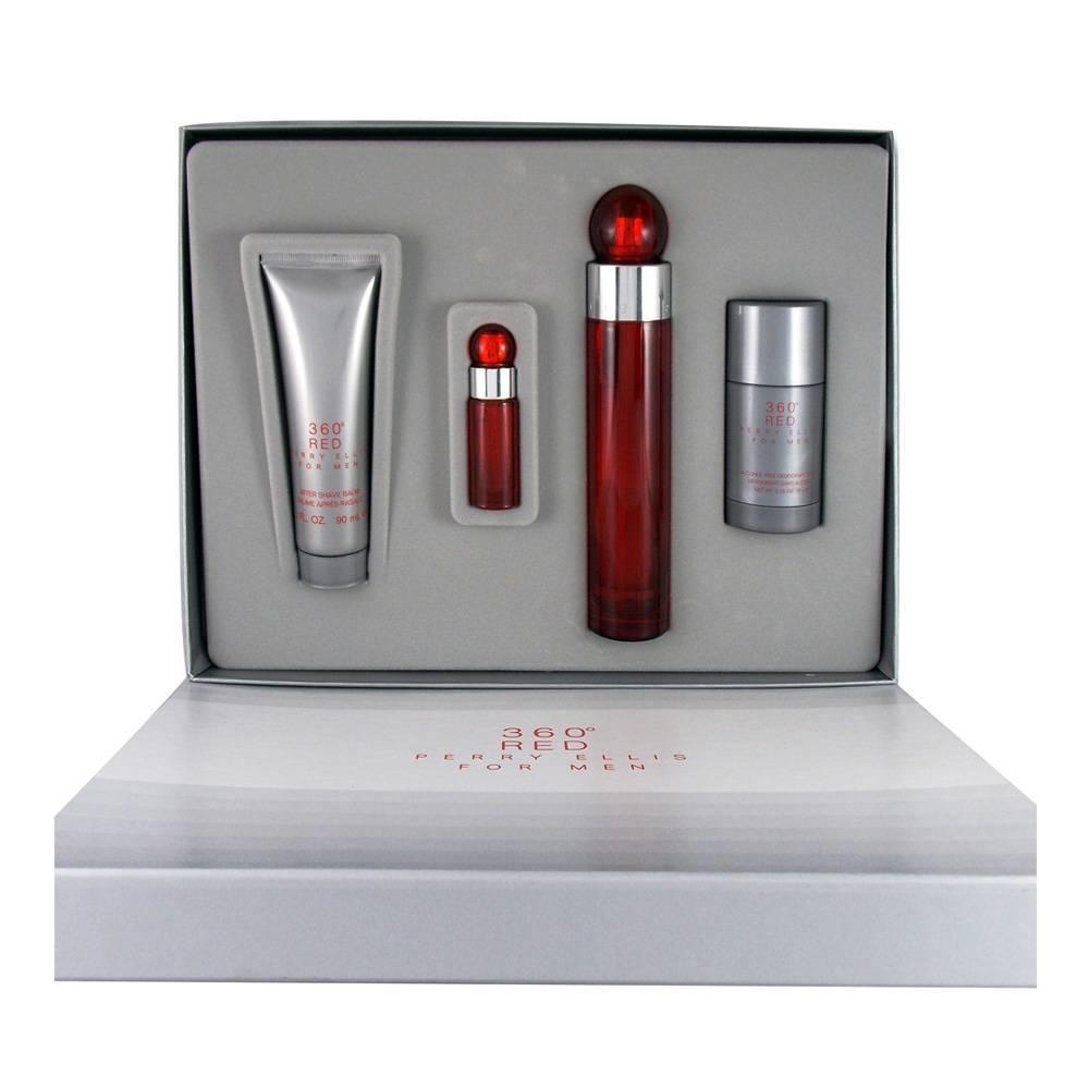 Foto 2 pulgar | Set Perry Ellis 360 Red para Hombre 100 ml 100 ml Edt Spray / Desodorante 78G / Shower Gel 90 ml / 7.5 ml Edt Spray