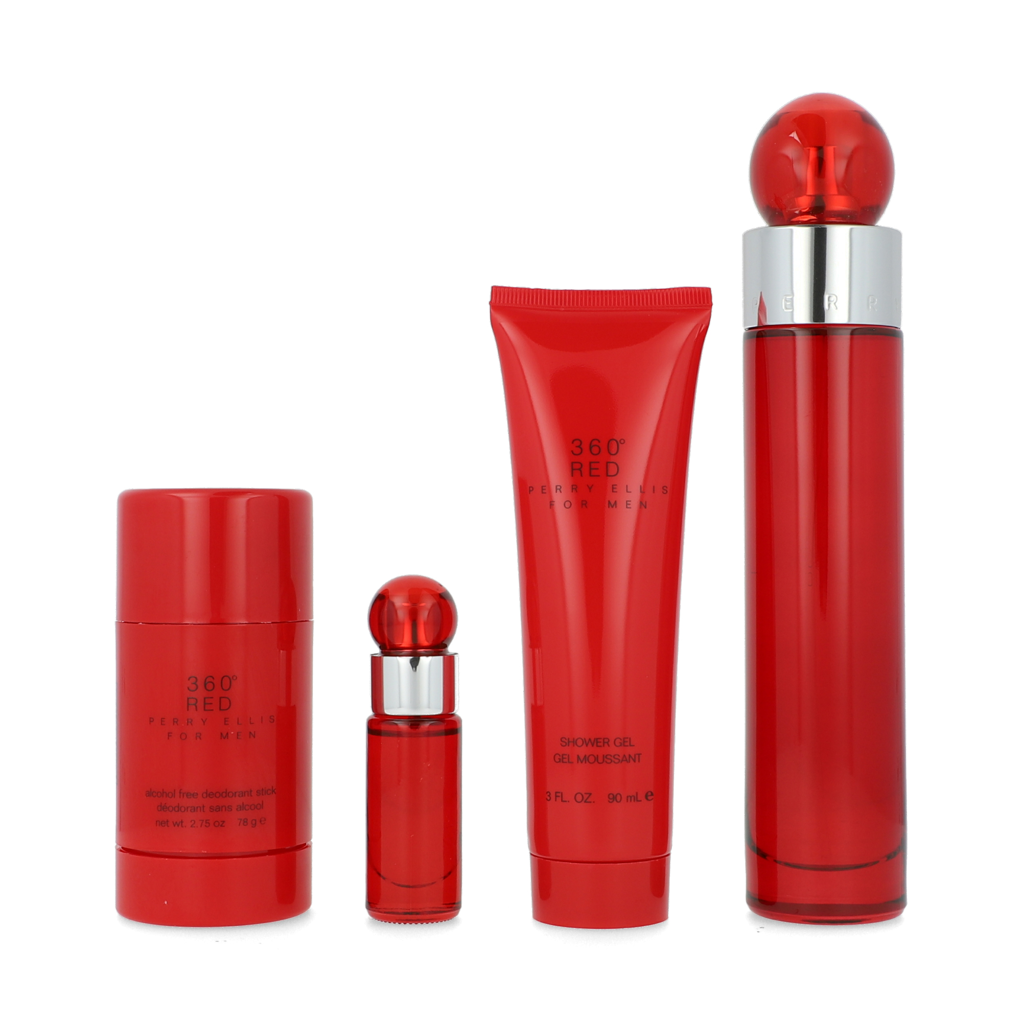 Foto 3 pulgar | Set Perry Ellis 360 Red para Hombre 100 ml 100 ml Edt Spray / Desodorante 78G / Shower Gel 90 ml / 7.5 ml Edt Spray