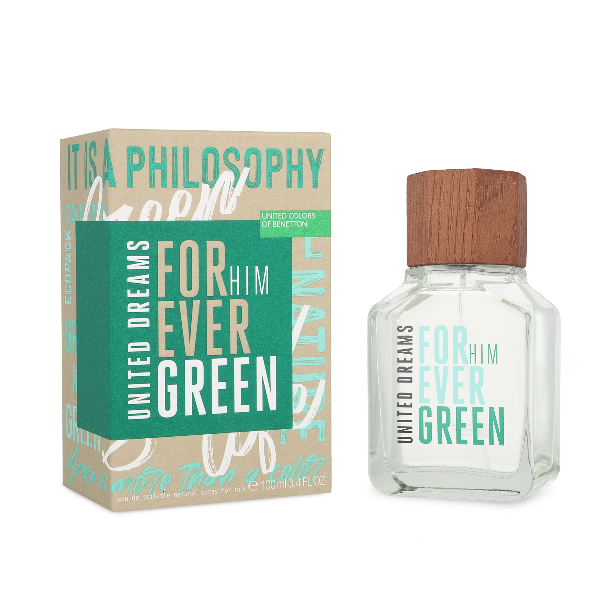 Benetton Forever Green Man 100ml Edt Spray