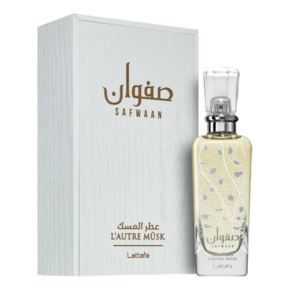 Perfume Lattafa Safwaan Lautre Musk Edp 100 ML con aroma a Musk Azul