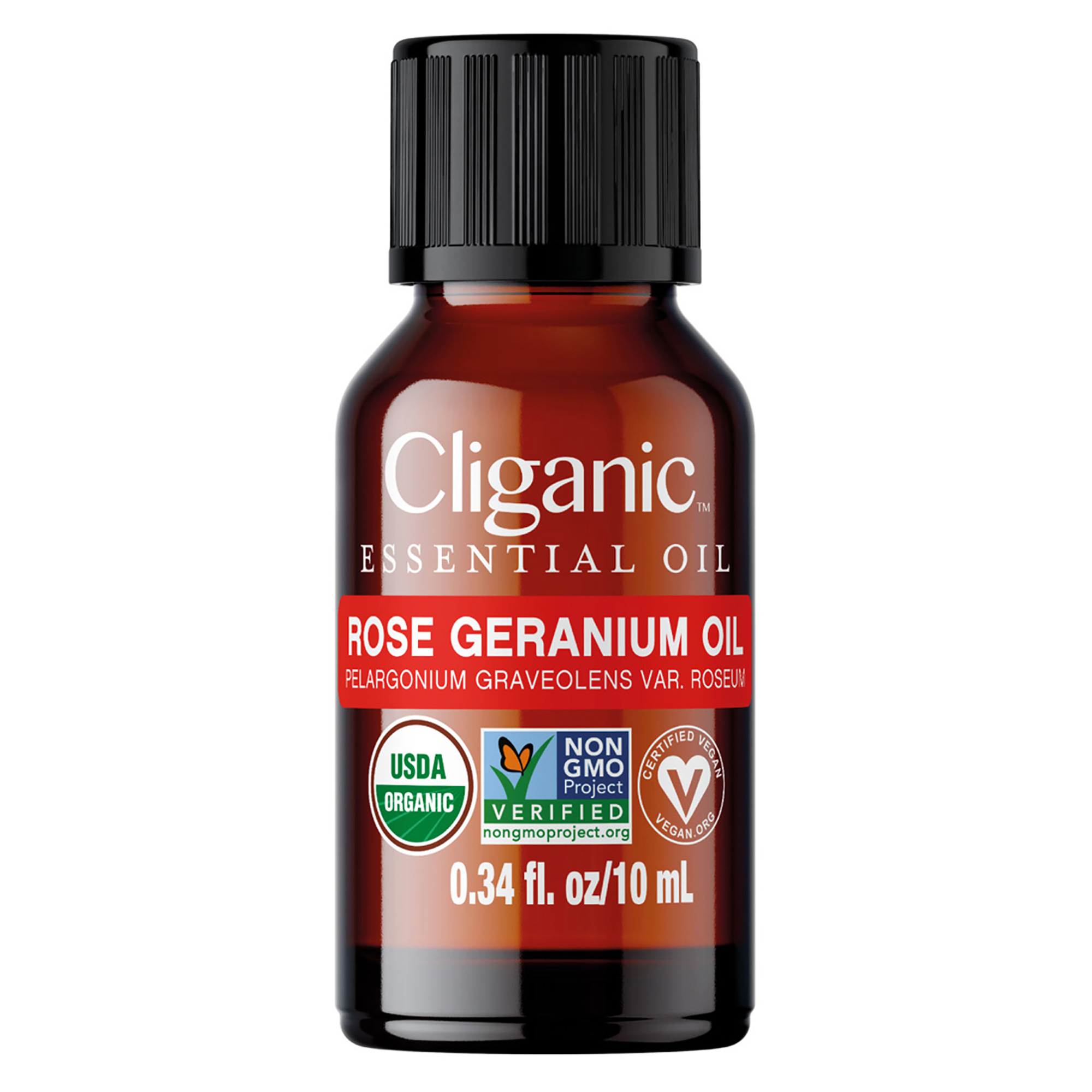 Venta Internacional- Aceite de Perfume Cliganic Organic Rose Geranium, Unisex, 10 Ml