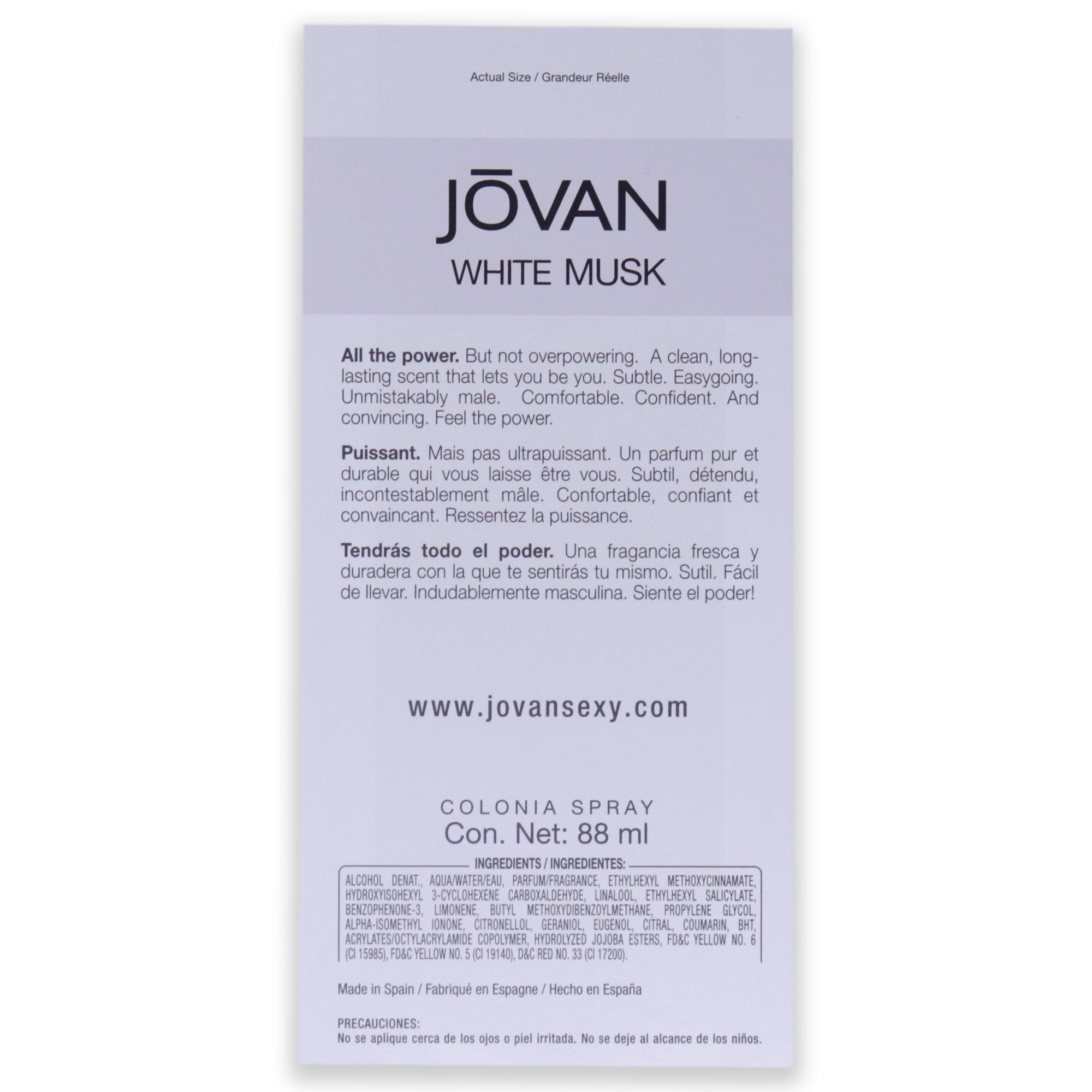 Foto 7 pulgar | Perfume Jovan White Musk Eau De Cologne 90 Ml Para Hombre - Venta Internacional.